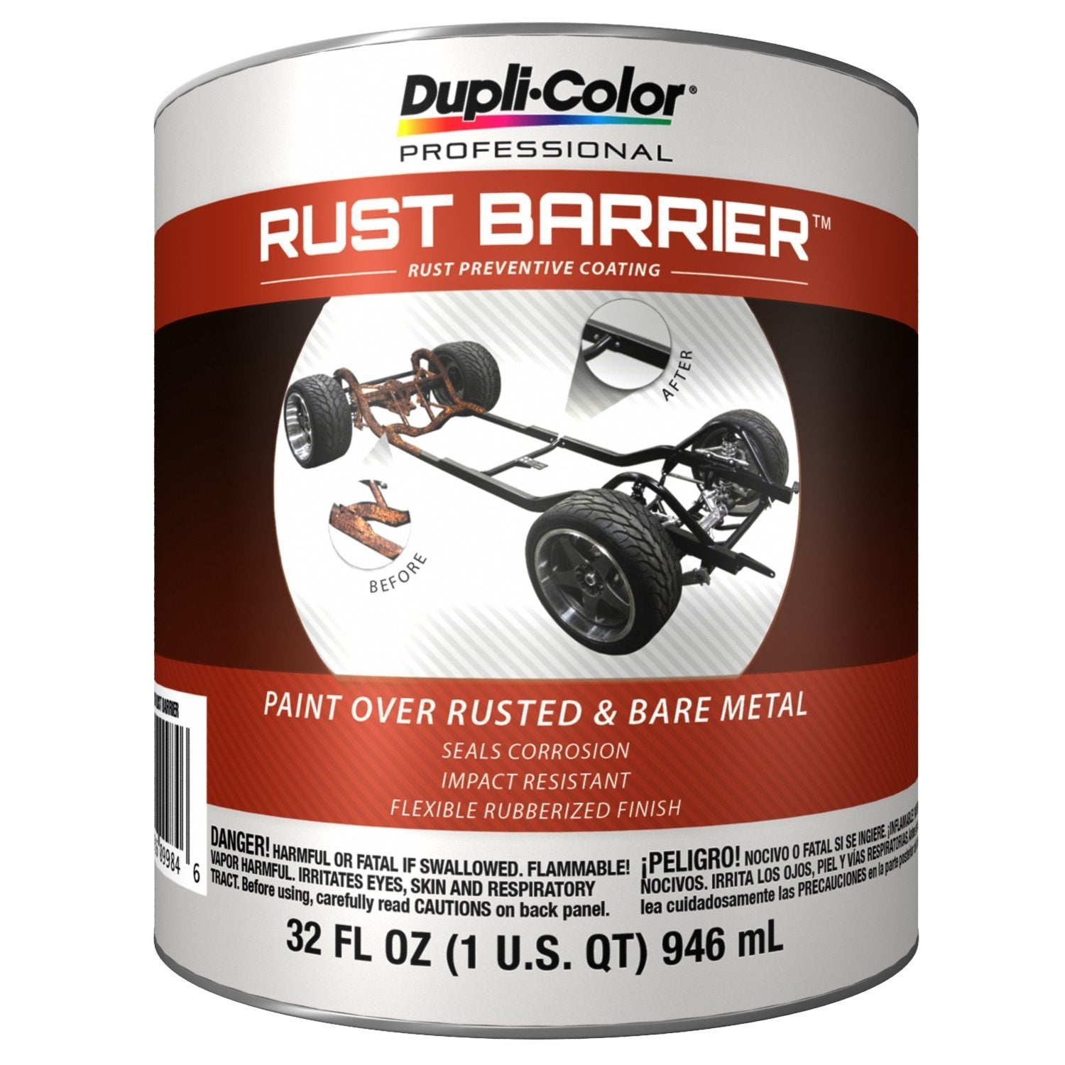 Dupli-Color Erbq10000 Professional Rust Barrier, Flat, Black, 1 Quart.