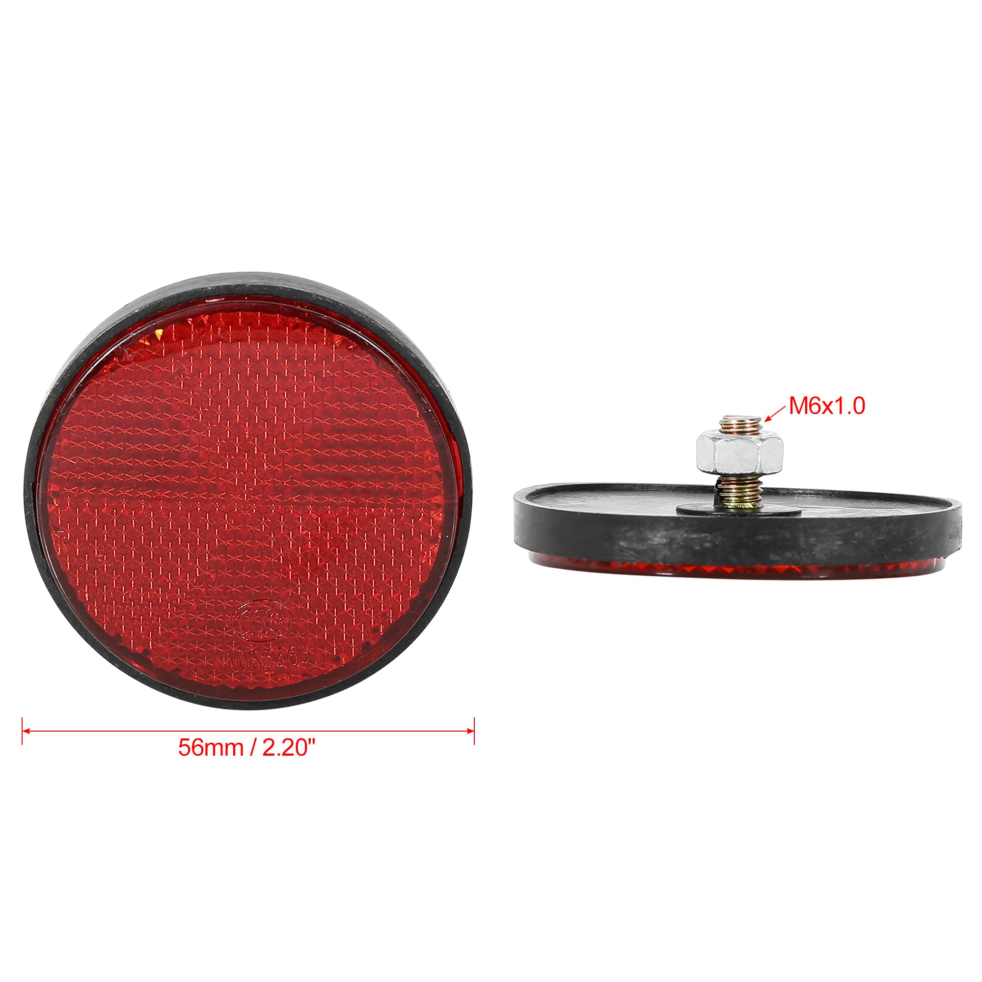 F Fierce Cycle 6 Pair M6X1.0 Red Plastic Universal Screw Mount Reflective Warning Reflector For Motorcycle Bike