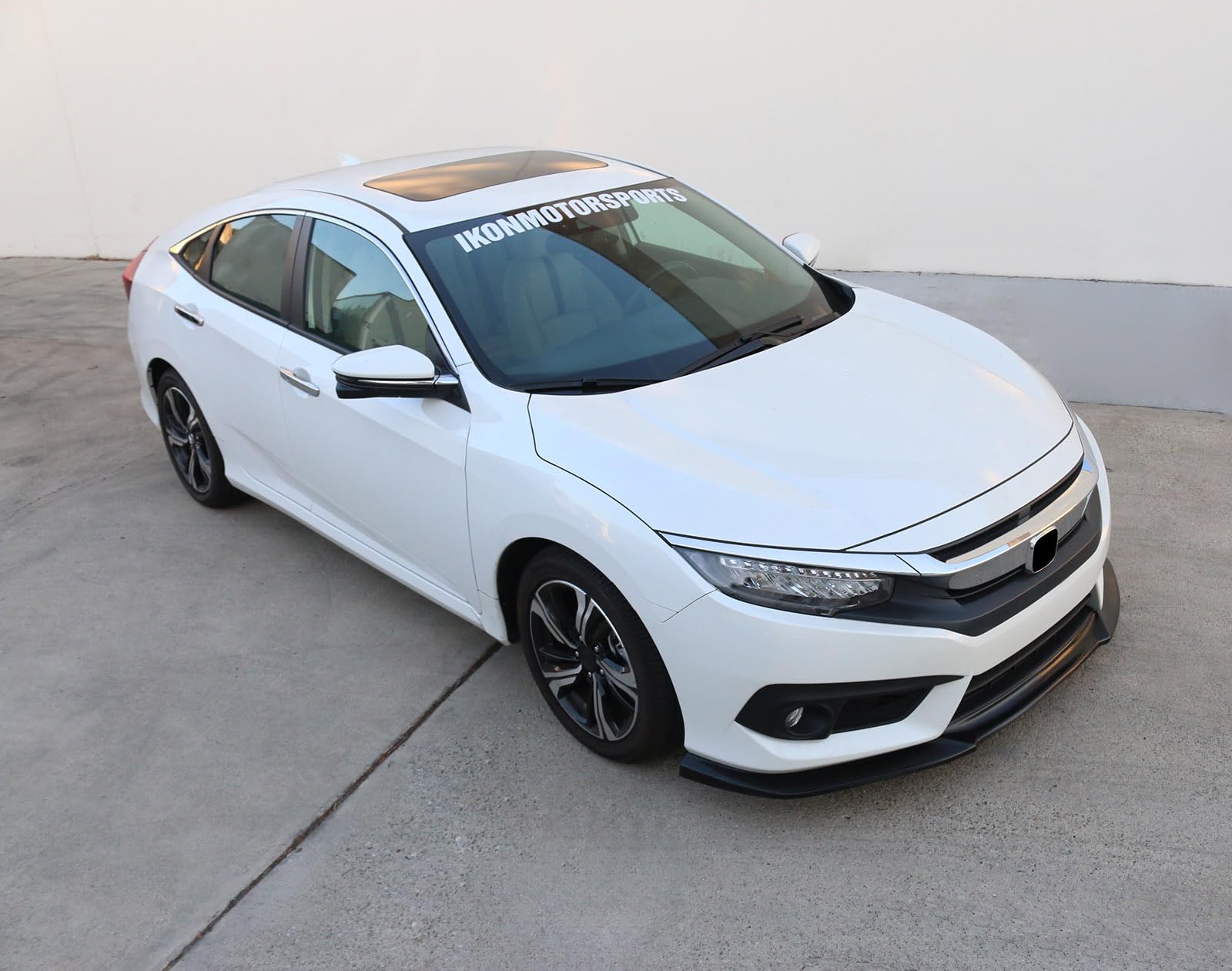 Front Bumper Lip Compatible with 2016-2018 Honda Civic, IKON GT Style Black PU Front Lip Finisher Under Chin Spoiler Add On by IKON MOTORSPORTS, 2017