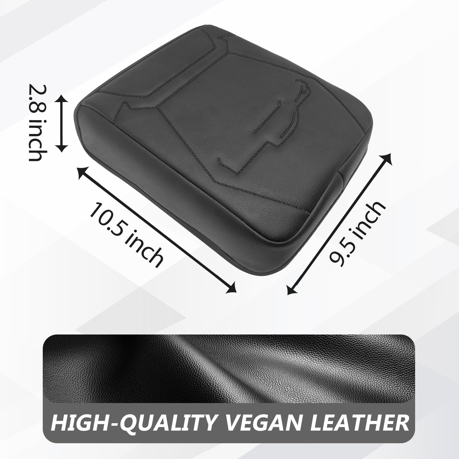 Muslogy Center Console Armrest Cover Compatible With 2024 Toyota Tacoma 2025+ 4Runner Accessories Armrest Lid Protector Vegan Le