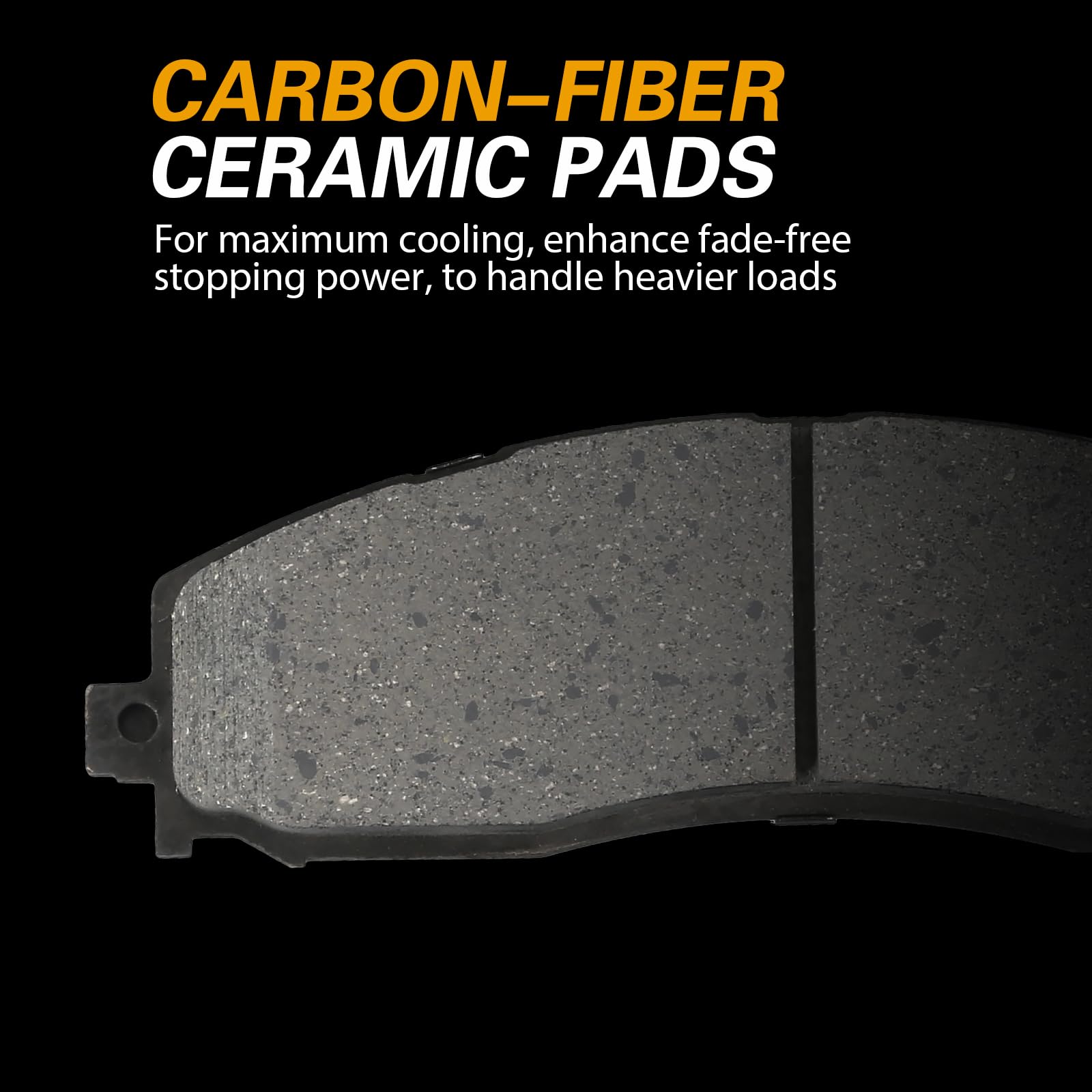 Weize Rear Carbon Fiber Ceramic Brake Pads, Truck And Tow Brake Pads Set With Hardware D1691, Replacement For Ford F-250 Super D