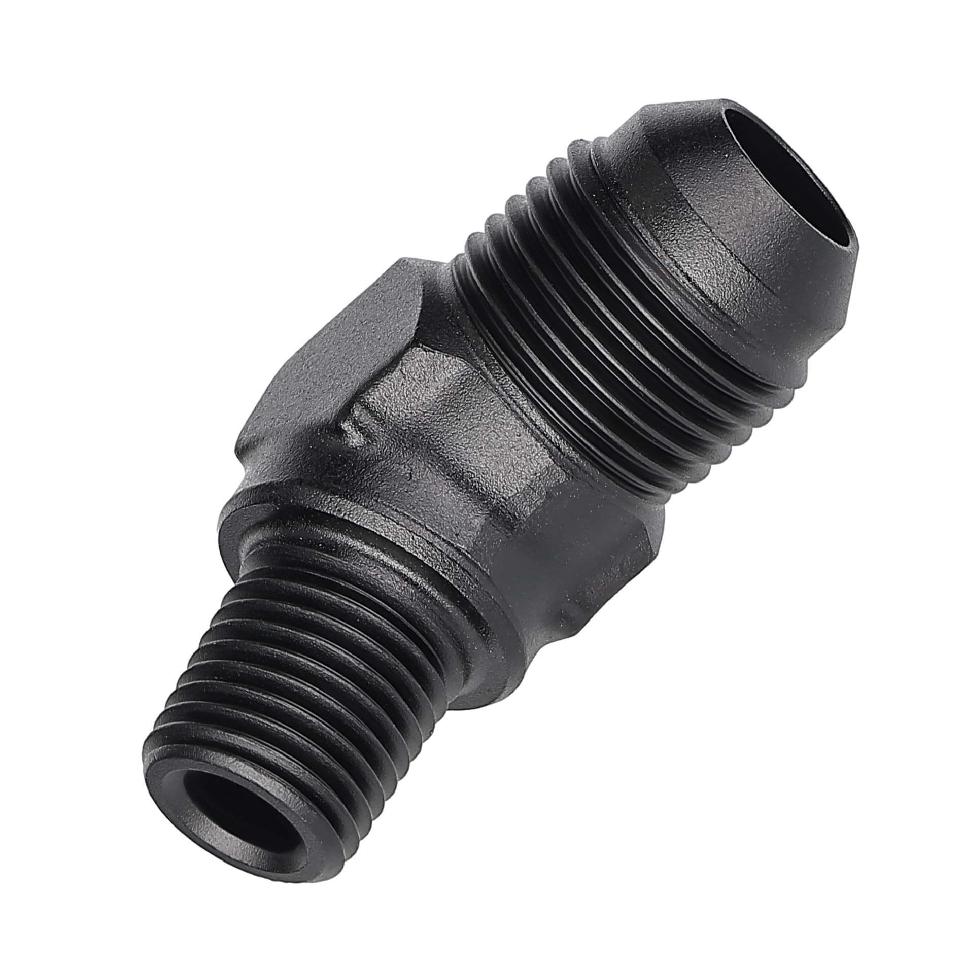 Evil Energy 8An Male Flare To 1/4'' Npt Pipe 45 Degree Fitting Adapter Aluminum Black