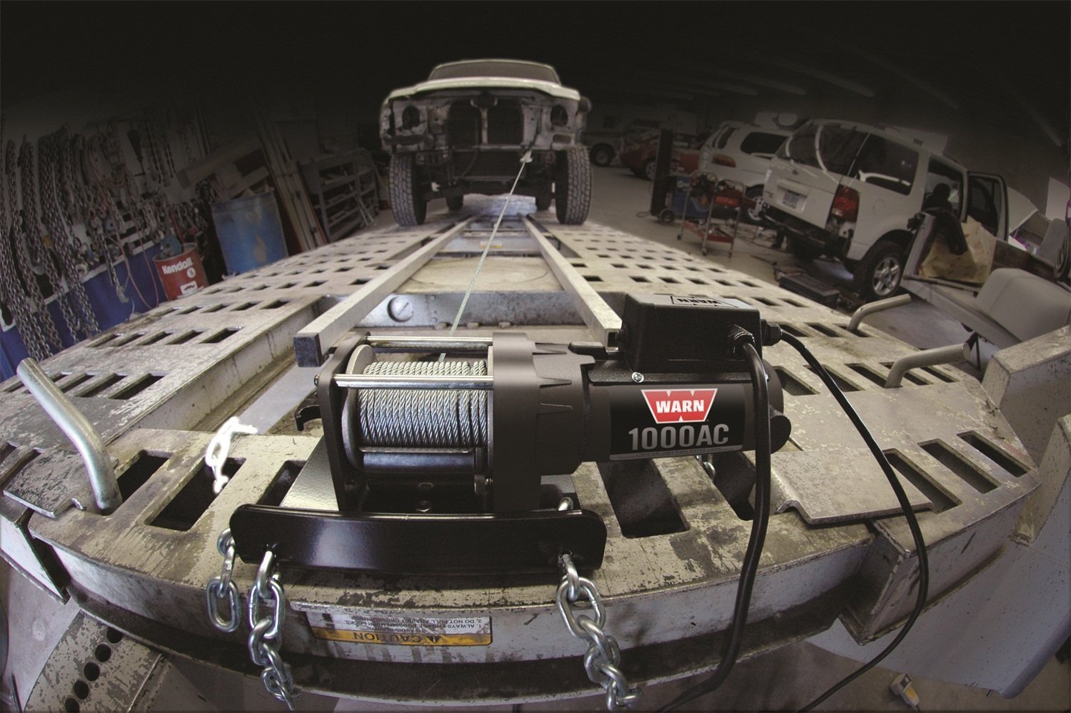 Warn 70770 Portable Anchor Plate For Utility Winches , Black