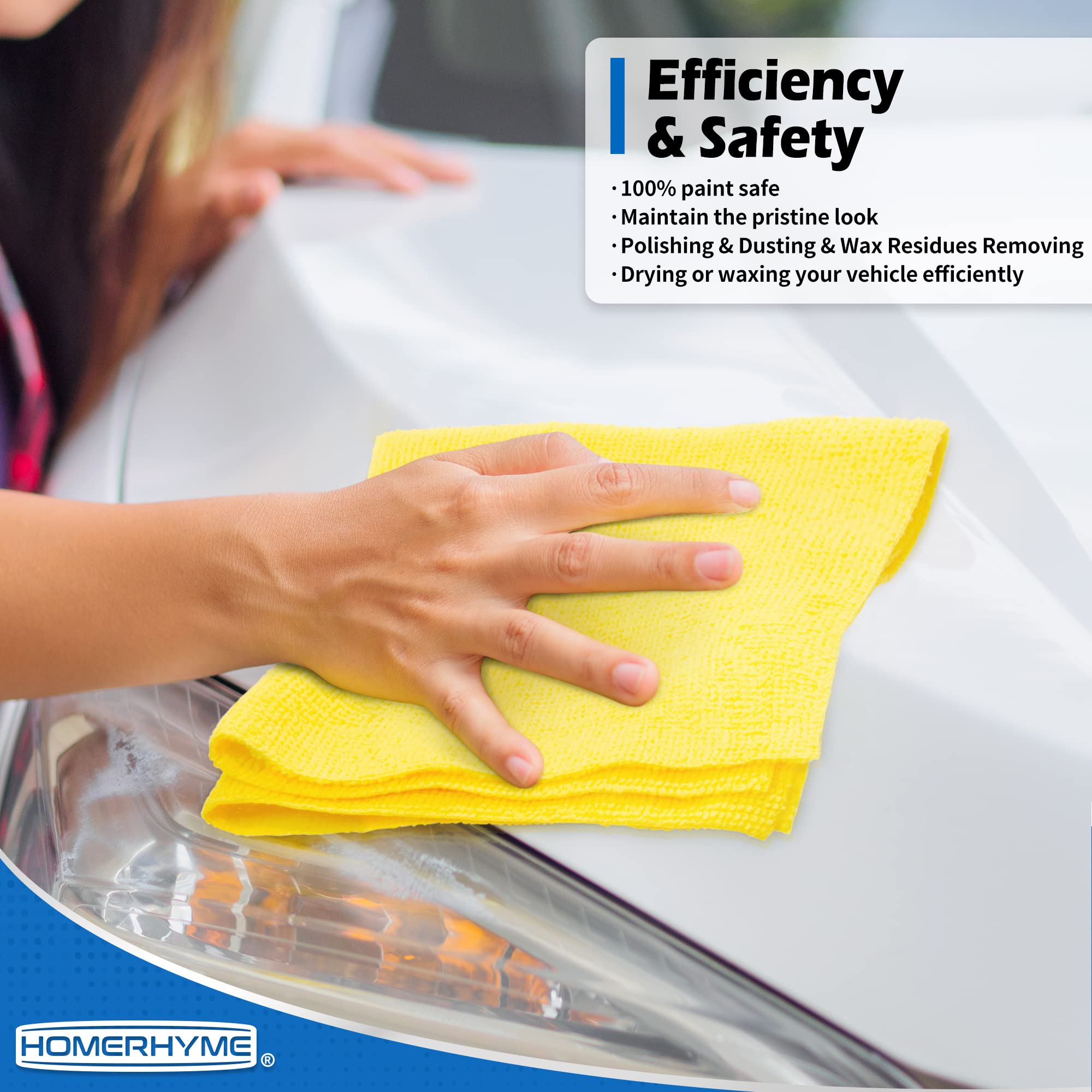 Homerhyme Microfiber Cleaning Cloths, 100 Pack Cleaning Rags Microfiber Towels Bulk Absorbent Lint-Free Washcloths, All-Purpose