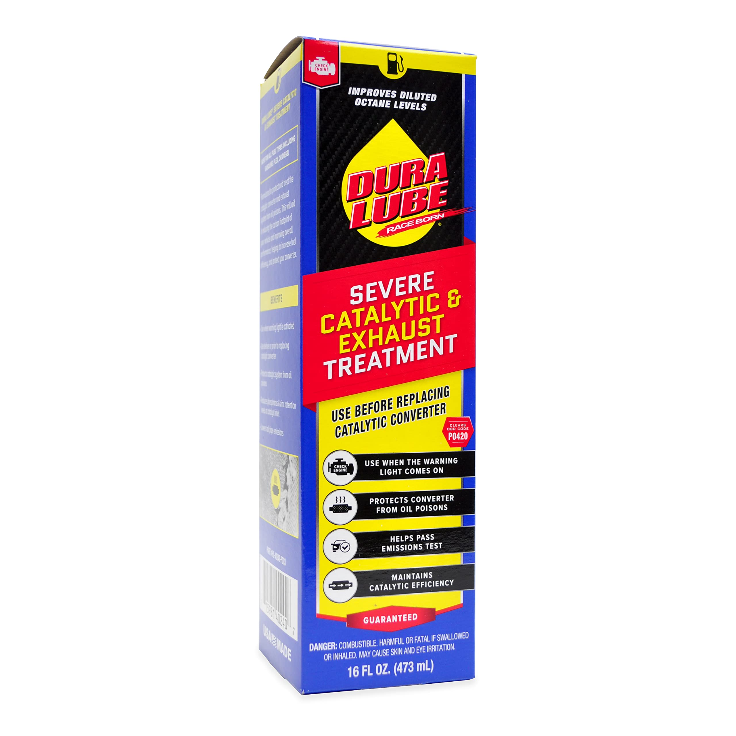 DURA LUBE 2 Pack Severe Catalytic & Exhaust Treatment Cleaner Fuel Additive, 16 fl. Oz - Combats Carbon Buildup, Improves Performance