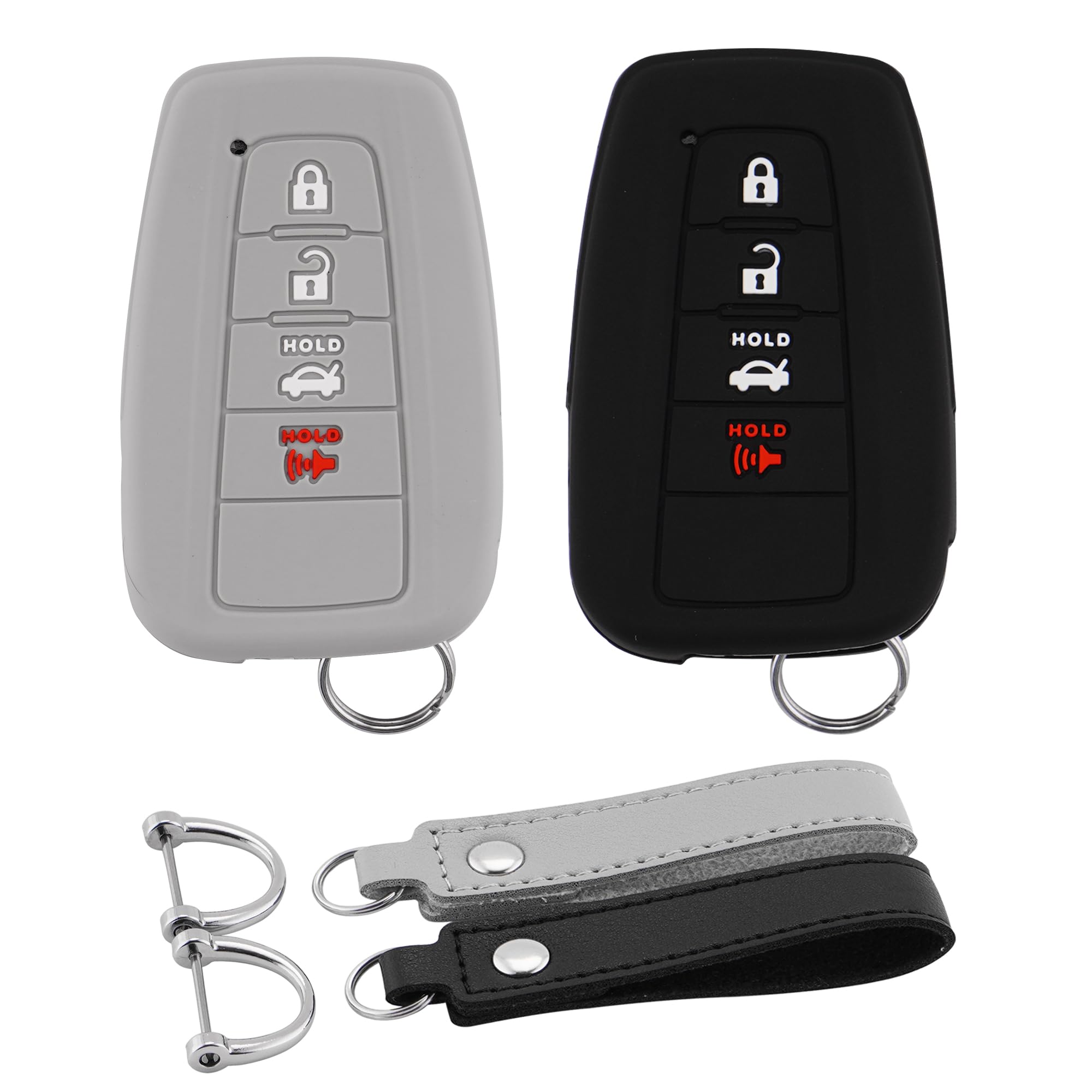 Koaudb Silicone Key Fob Cover Compatible With Toyota Accessories Highlander Corolla Camry C-Hr Rav4 Avalon Prius 4Runner Prado 8