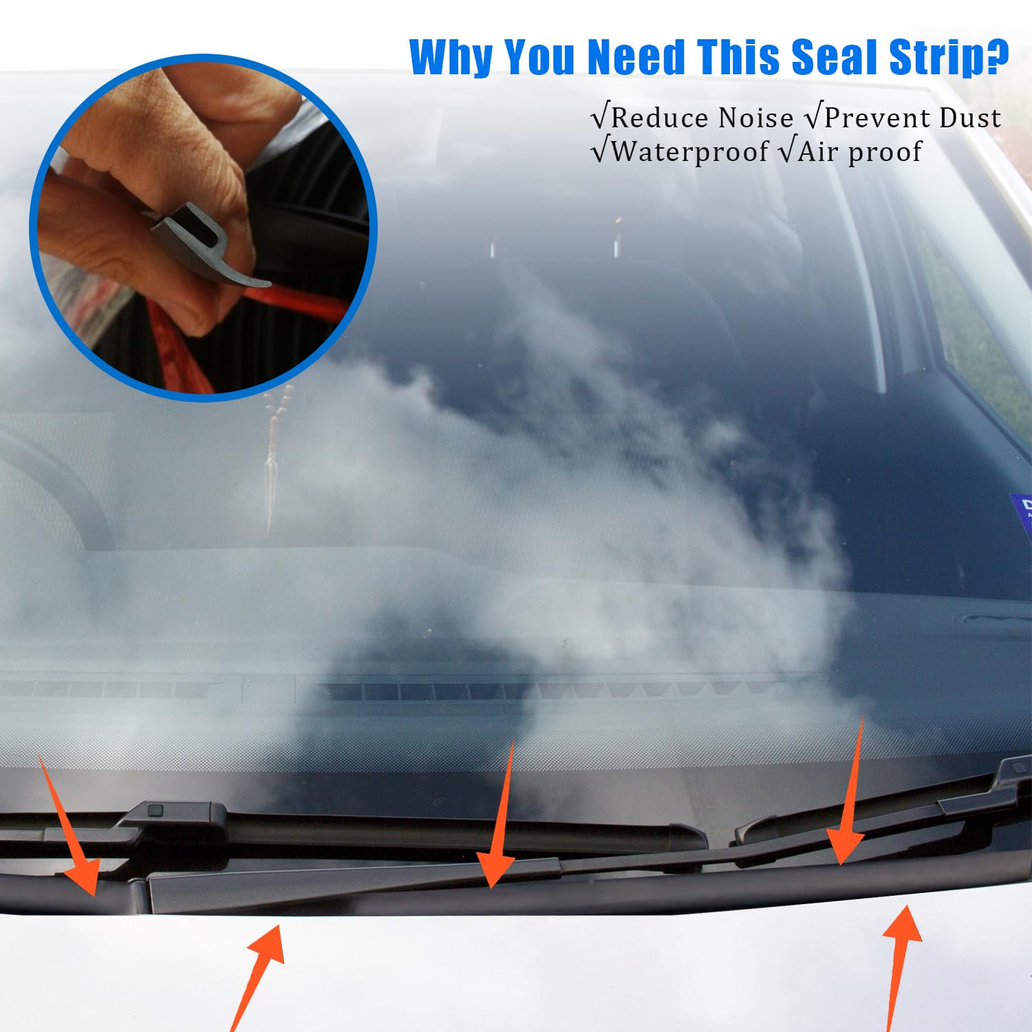 Smeyta Windshield Rubber Seal Strip,Weather Stripping Seal Strip for Windshield,Car Weather Stripping,Sunroof Seal for Car/Truck