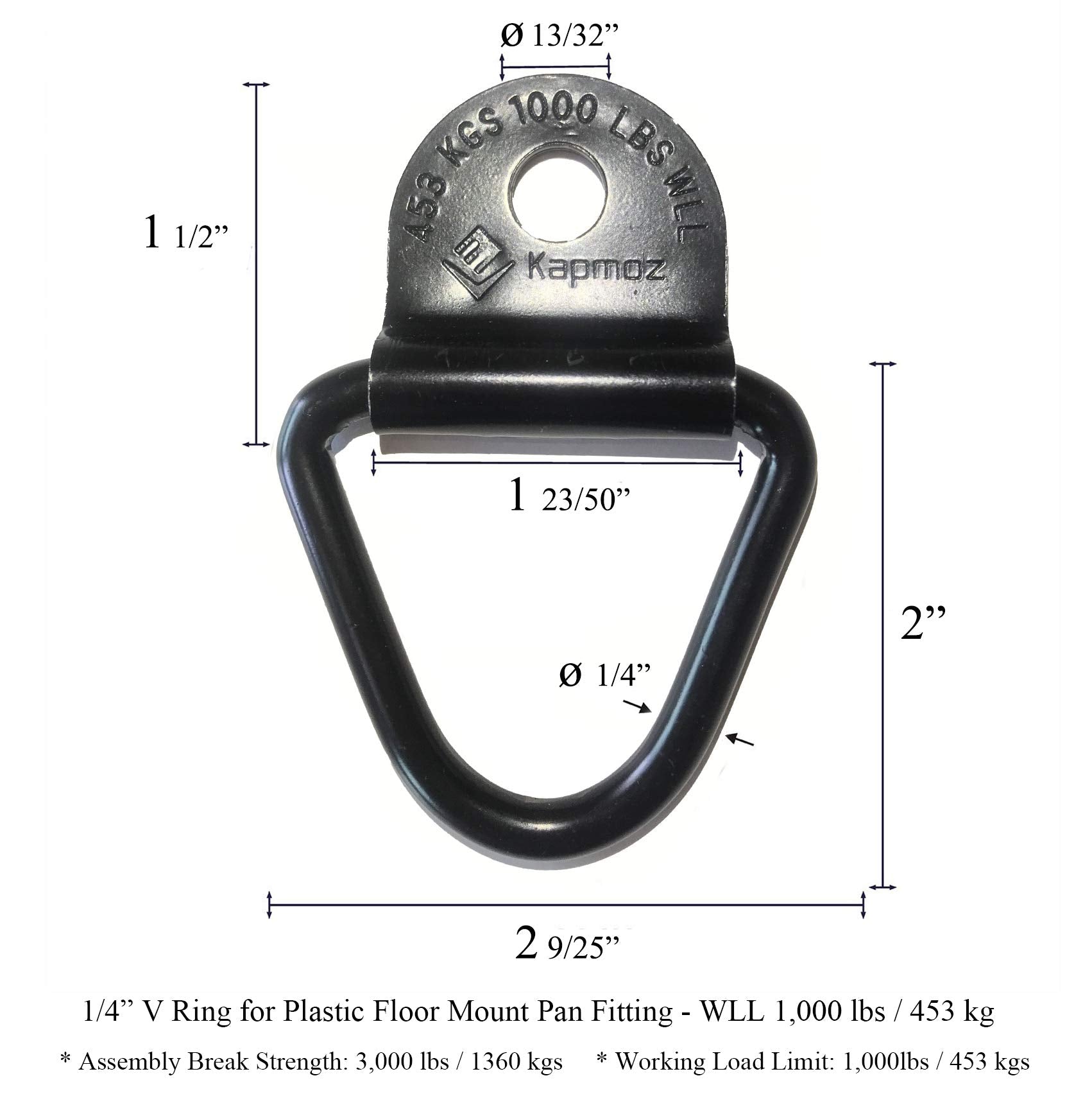 Heavy Duty Truck Bed Tie Down Anchors Rings Trailers Hook Cargo Bolt On V Ring Pickups Rail Accessories (10 Pack)