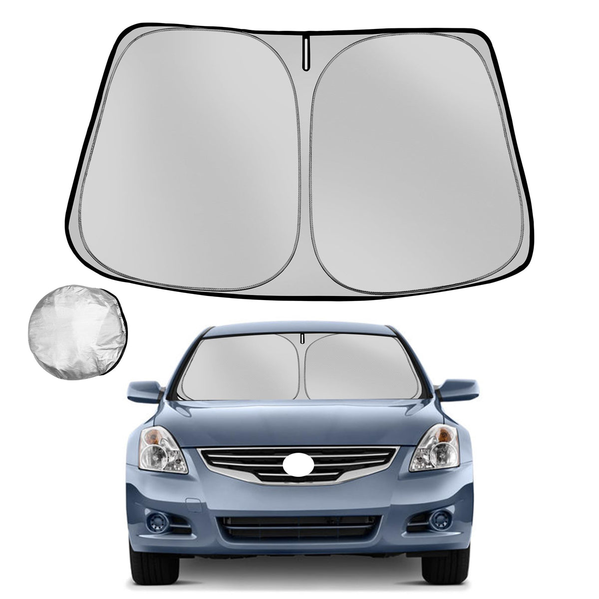 Fonowka Windshield Sun Shade For 2007-2012 Nissan Altima Foldable Sun Sunshade For Car Front Window Blocks Uv Rays And Heat Auto