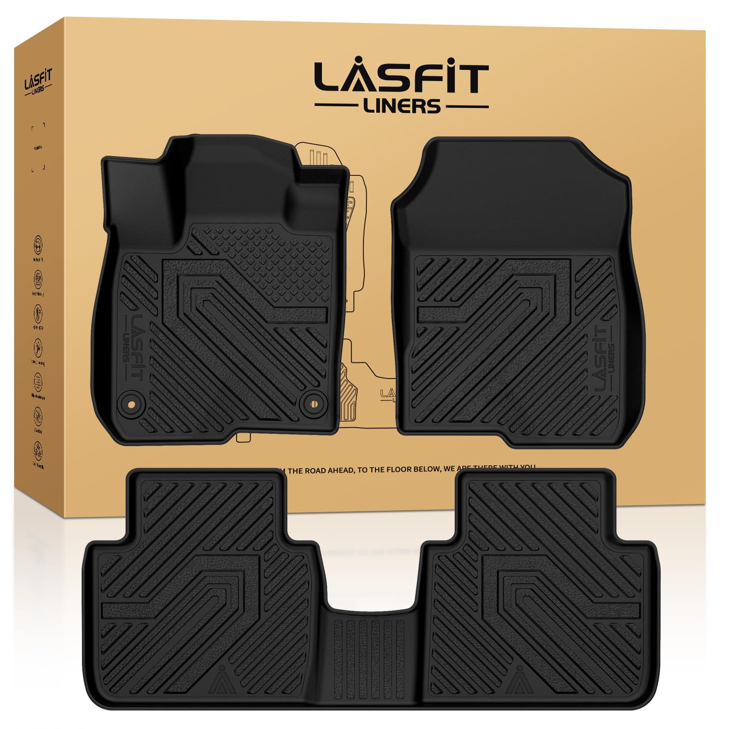 Lasfit Floor Mats For Honda Hrv 2023 2024 2025 2026 (Include Hybrid) & For Acura Adx 2025, All Weather Tpe Custom Fit Hr-V Odorl