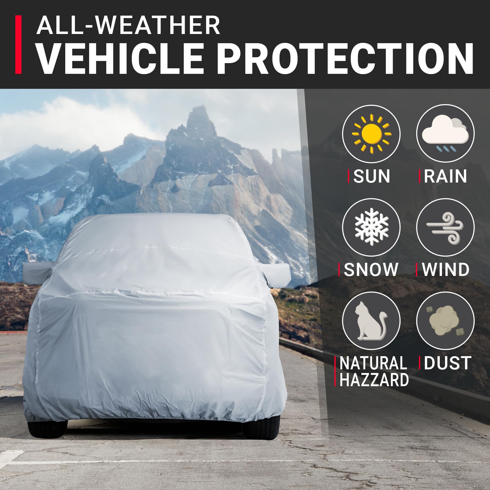 iCarCover Premium Truck Cover for 2005-2010 Dodge Dakota Crew/Quad Cab, 5.4 ft. Short Bed Waterproof All Weather Rain Snow UV Su