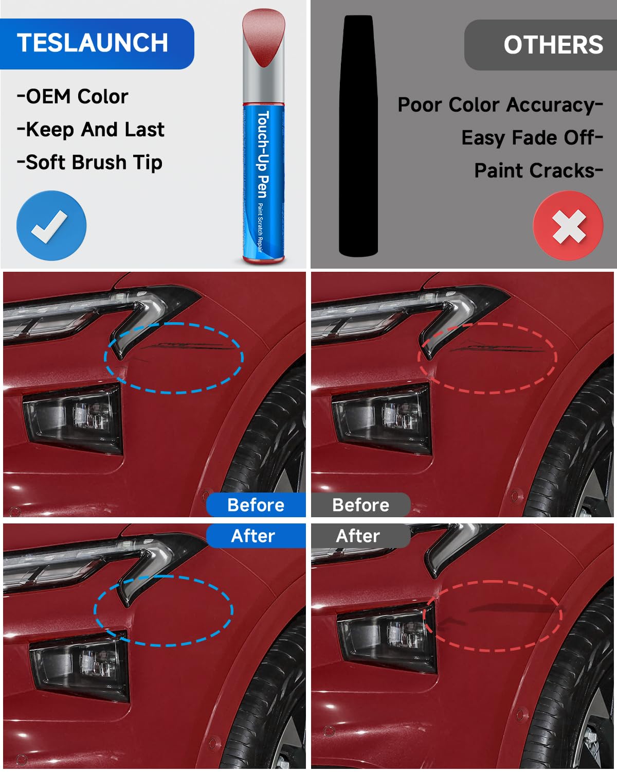 RR Ruby Red Metallic Tricoat Touch Up Paint Compatible with Ford Exact Match Touch Up Paint Car Scratch Repair