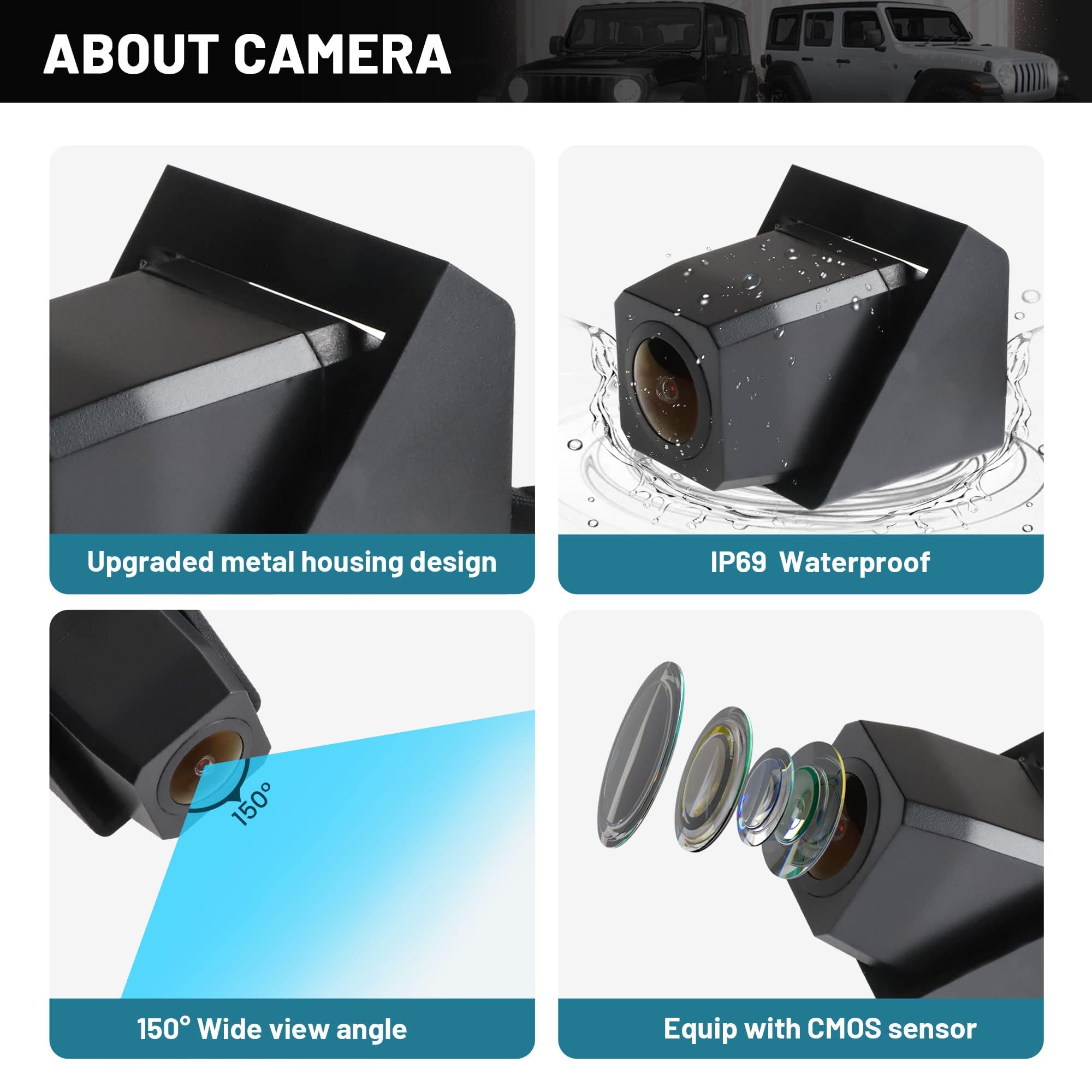 Eway Classic 3.0 Adjustable Spare Tire Backup Camera For Jeep Wrangler Jk Jku Rubicon Sahara Sport Unlimited 2007-2018, Heavy-Du