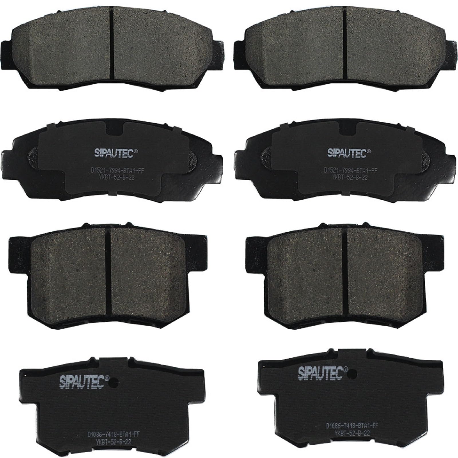 Sipautec-8Pcs Front Rear Ceramic Brake Pads Replacement For (2007-2011 Honda Cr-V) And For (2012 2013 2014 2015 2016 Honda Cr-V