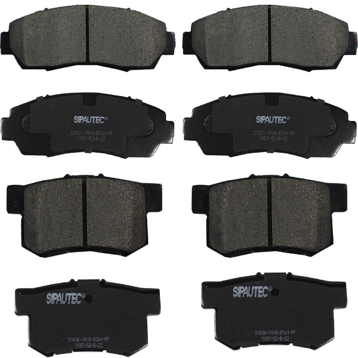 Sipautec-8Pcs Front Rear Ceramic Brake Pads Replacement For (2007-2011 Honda Cr-V) And For (2012 2013 2014 2015 2016 Honda Cr-V