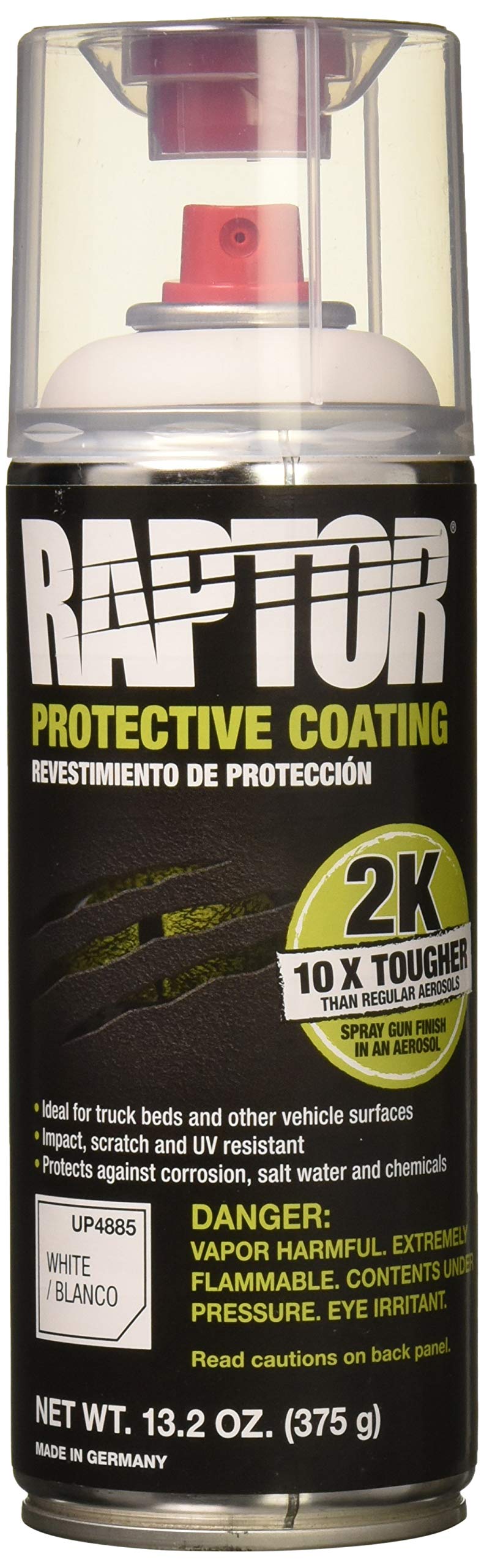Raptor Up4885 White Bedliner 13.02 Oz 2K Aerosol, 400Ml