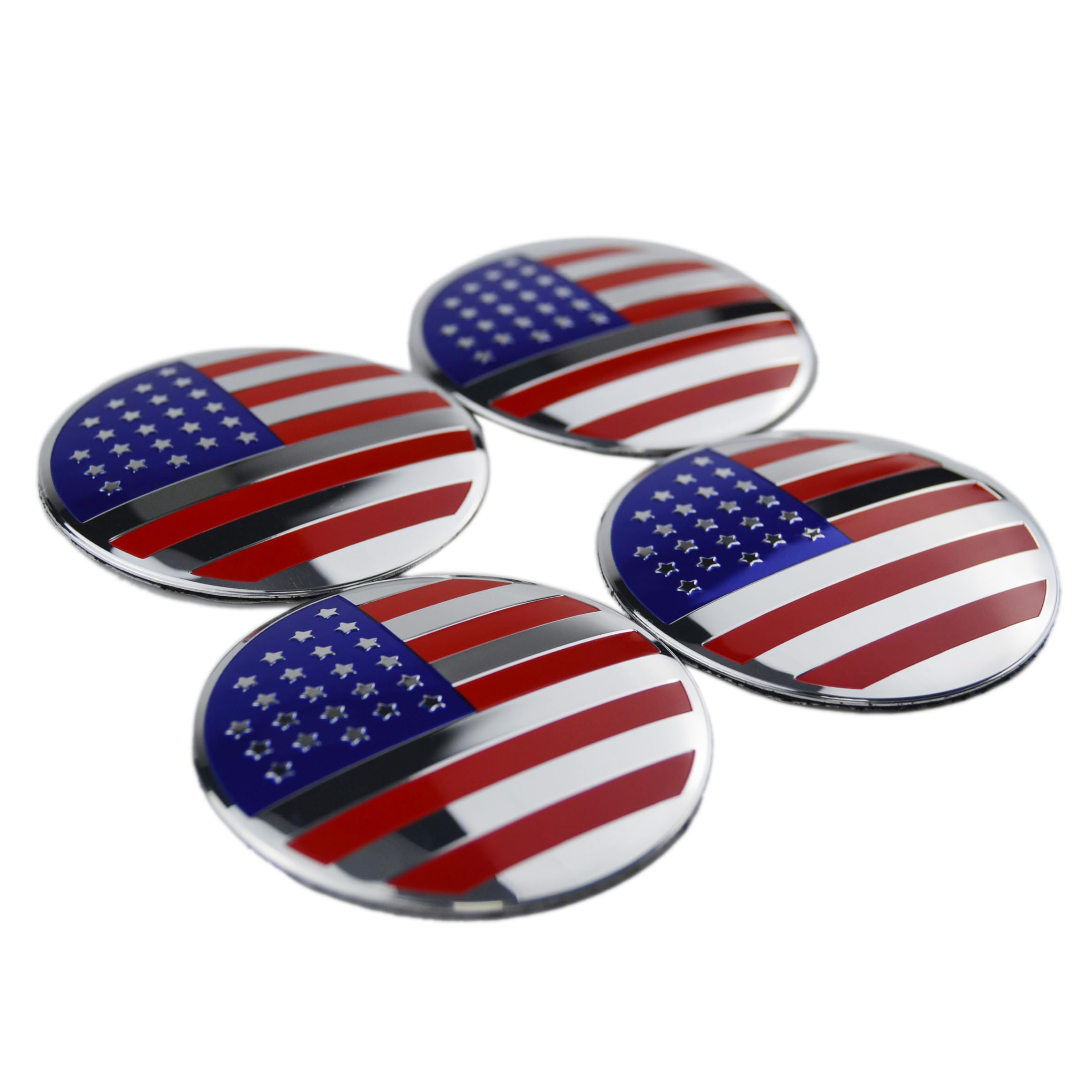 4X 56.5mm=2.24 inches American Flag Wheel Hub Center Cap Emblem for Hub Center Cap USA US