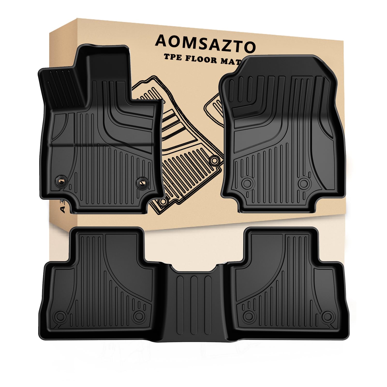 Rav4 Floor Mats Aomsazto Floor Liners Fit For Toyota Rav4 2019-2025 (Not Fit Hybrid): All Weather Automotive Floor Mats - 1St &