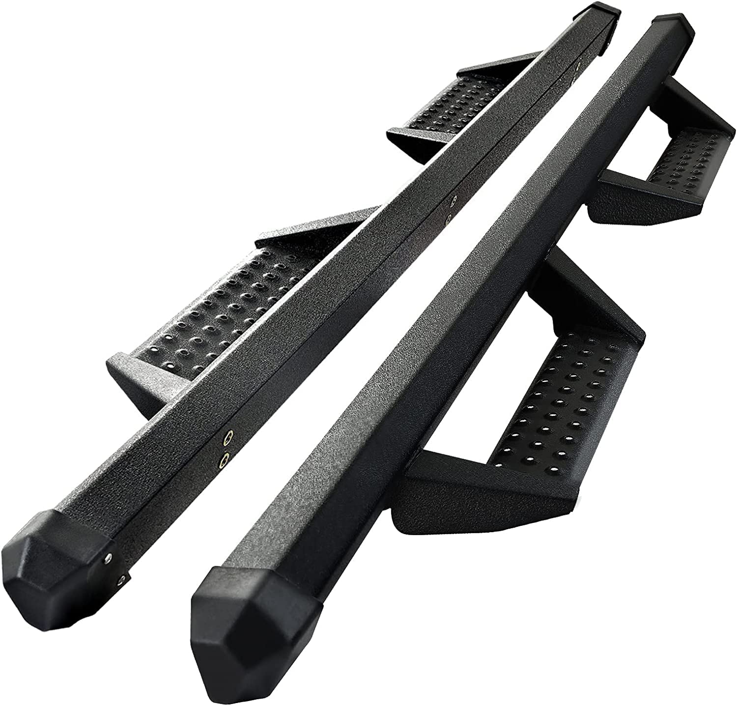 Smanow Running Boards Side Steps Compatible With 2009-2018 Dodge Ram 1500 Quad Cab & 2010-2024 Ram 2500 3500 Quab Cab (Incl.2019-2024 Classic). 73 Inch Dual-Stage Textured Black Powder Nerf Bars