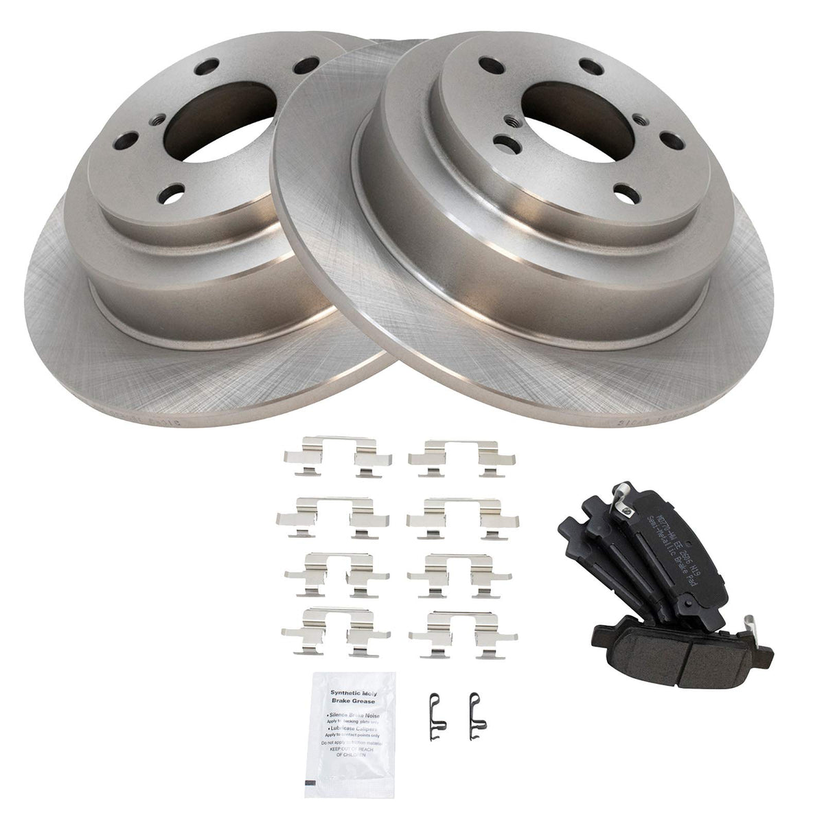 Trq Rear Brake Pad & Rotor Kit Brake Pads Brake Rotor Semi-Metallic Compatible With 1998-2003 Subaru Forester 1999-2003 Impreza