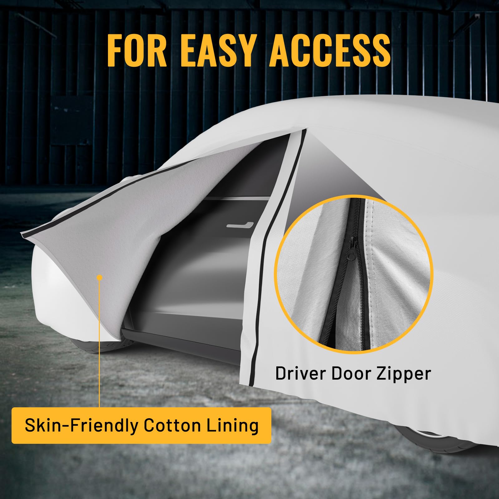 Favoto Sedan Car Cover Waterproof All Weather For Automobiles 6 Layers Heavy Duty Outdoor Rain Sun Snow Protection With Zipper I