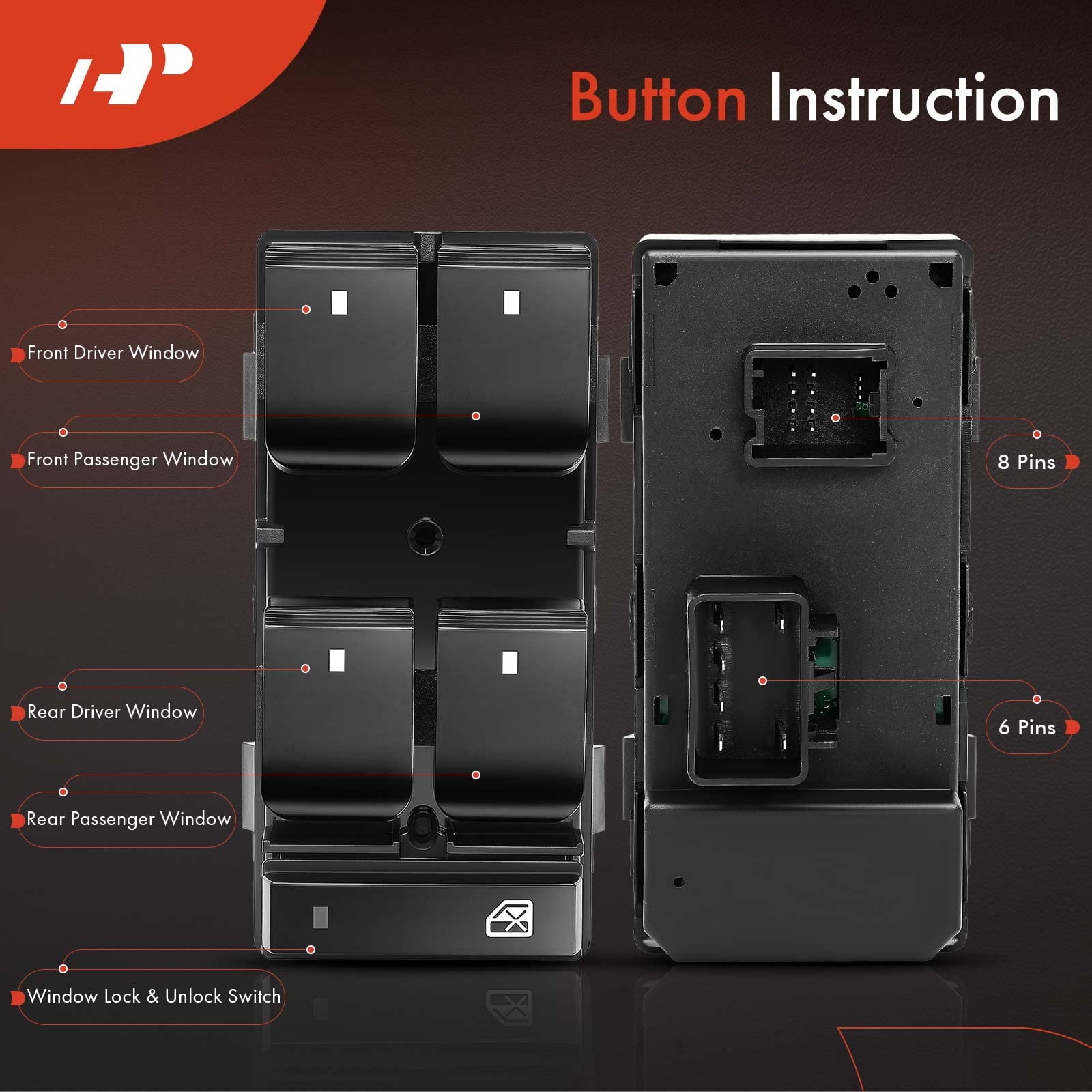 A-Premium Driver Side Power Master Window Switch Compatible With Chevy Traverse 2009-2017, Silverado 1500 2007-2013, Hhr & Gmc Sierra 2500Hd 3500 Hd, Replace Oe# 20945129, 25789692, 25951963