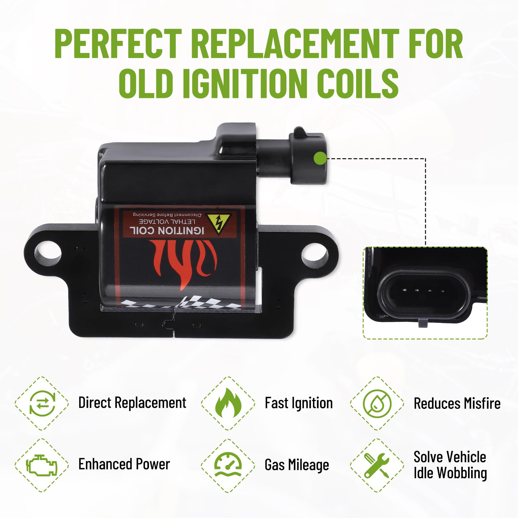 Bang4Buck 8Pcs Uf271 D581 Ignition Coil Pack Compatible With Cadillac Chevy Gmc Sierra Suburban Escalade Avalanche Silverado 4.8