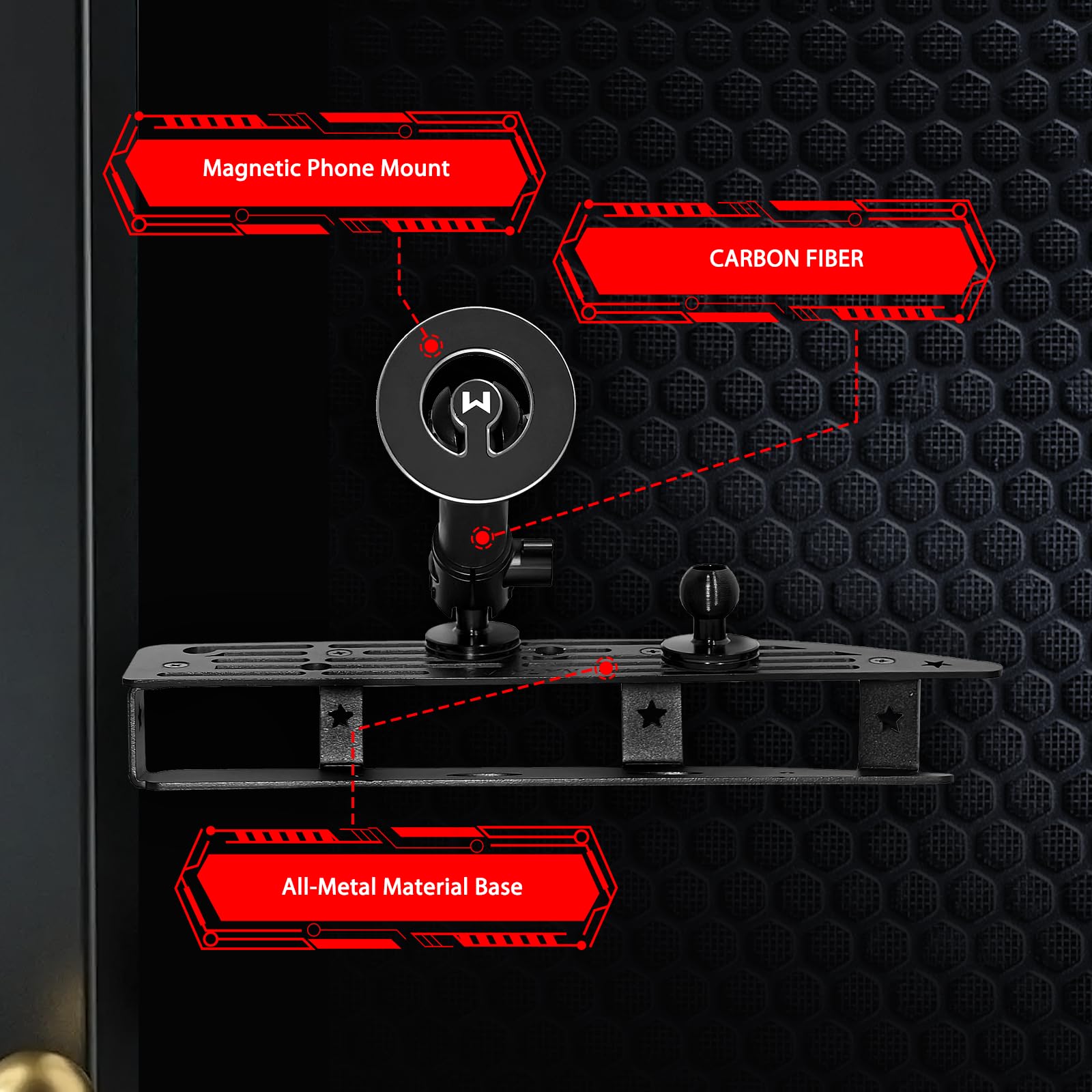 WXRYLYN 2024 Silverado Sierra Metal Dash Platform Phone Mount Magnetic Phone Holder for 2022 2023 2024 2025 Silverado&Sierra Cel