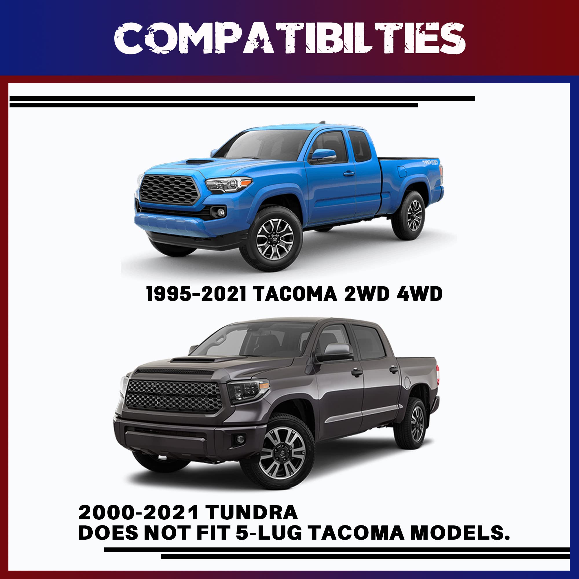 2 Inch Rear Lift Blocks For Tacoma/Tundra, 2 Rear Leveling Kit Compatible With 1995-2021 Tacoma,2000-2021 Tundra