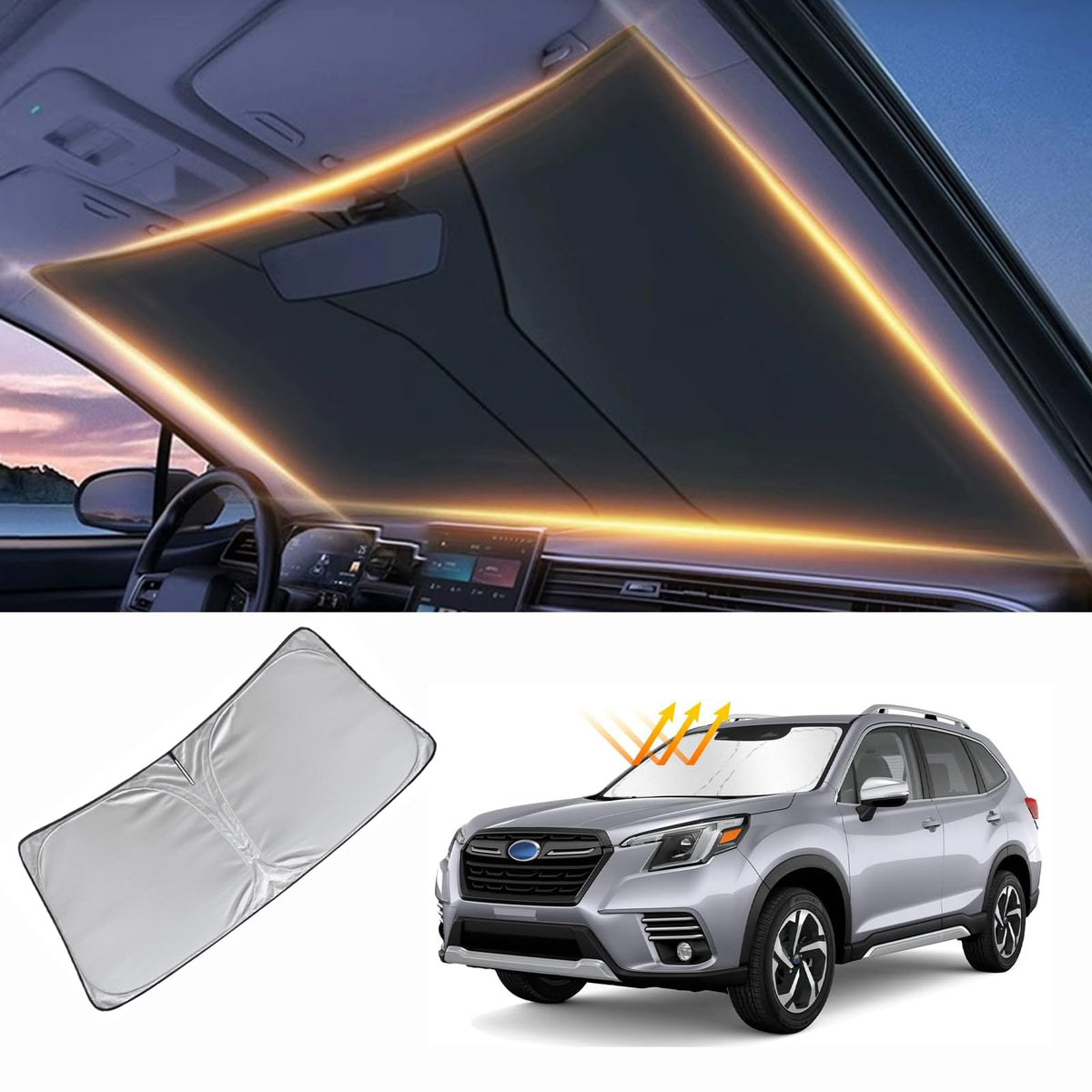 Windshield Sun Shade For Subaru Legacy Forester Outback Front Window Shades Cover For Windshield Sun Visor Protector Car Accesso