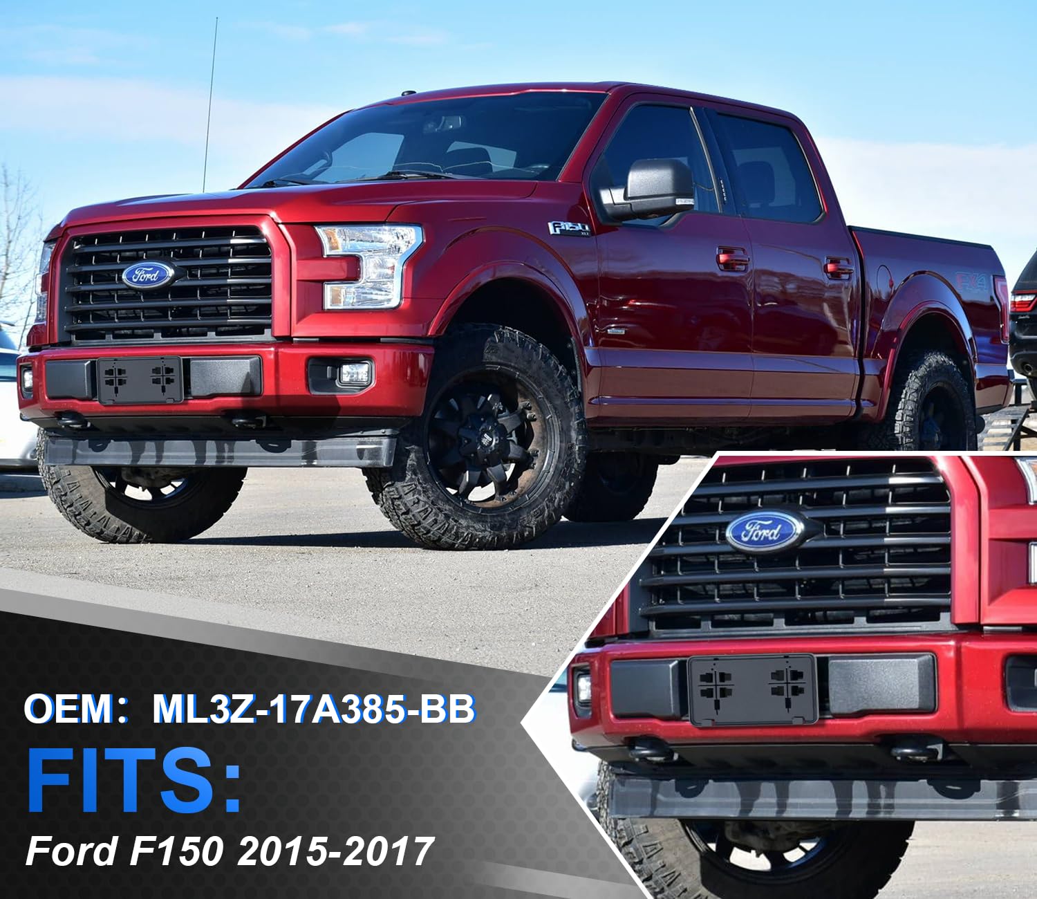Front License Plate Frame For F150 2015-2017 Licence Plate Holder Fits Perfectly With Curvature Of Front Bumper F150 License Pla