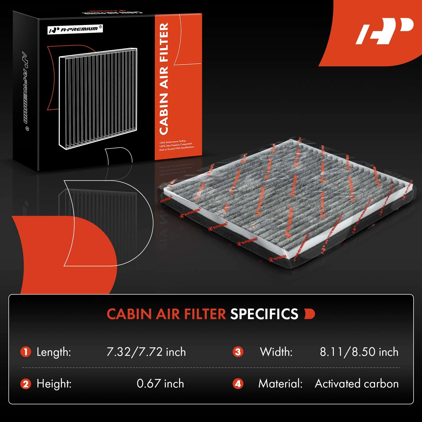 A-Premium Cabin Air Filter with Activated Carbon Compatible with Toyota & Scion Models - RAV4 2001-2005, Echo 2000-2005, xA xB 2
