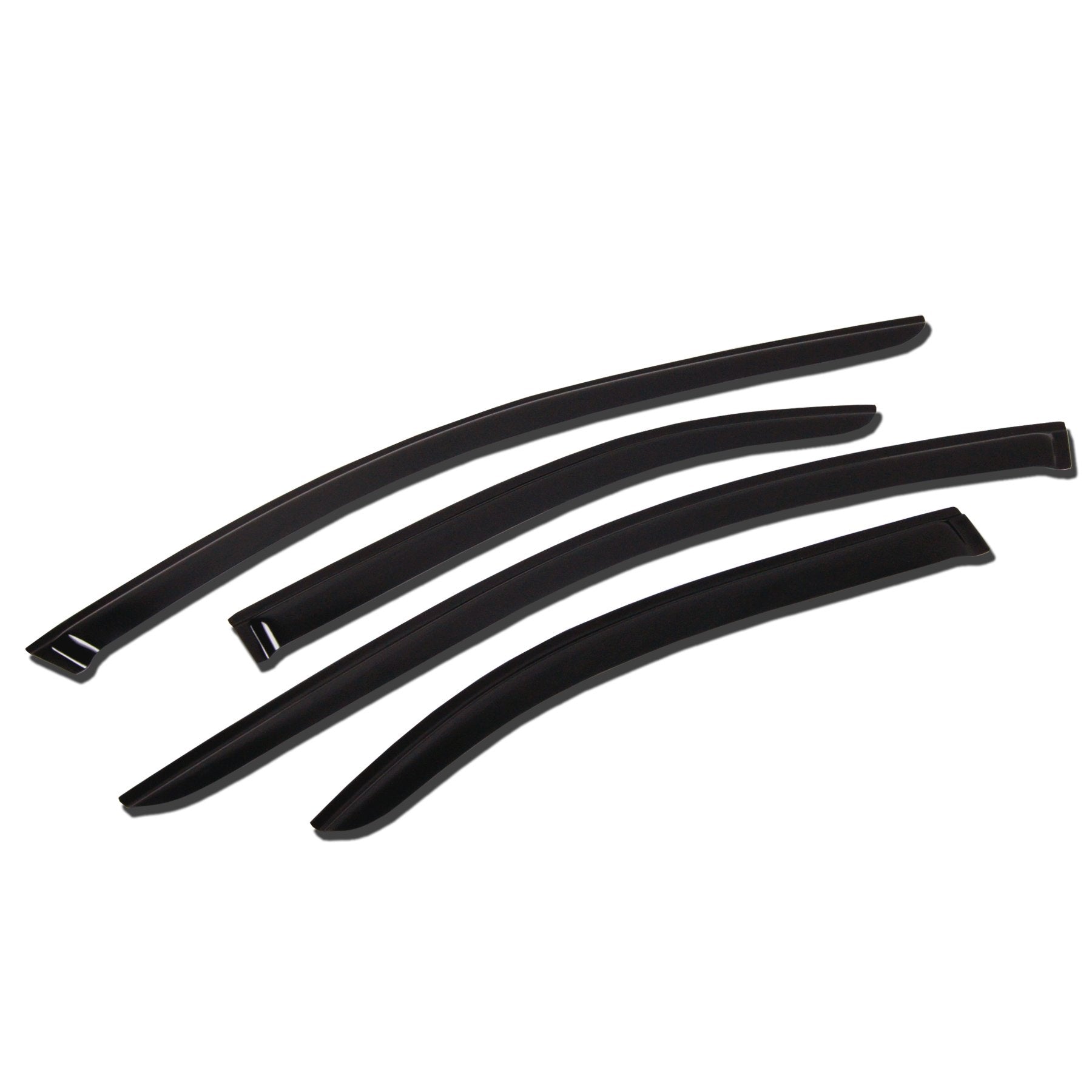 TuningPros WV-908 Outside Mount Window Visor Deflector Rain Guard Dark Smoke 4 Pcs