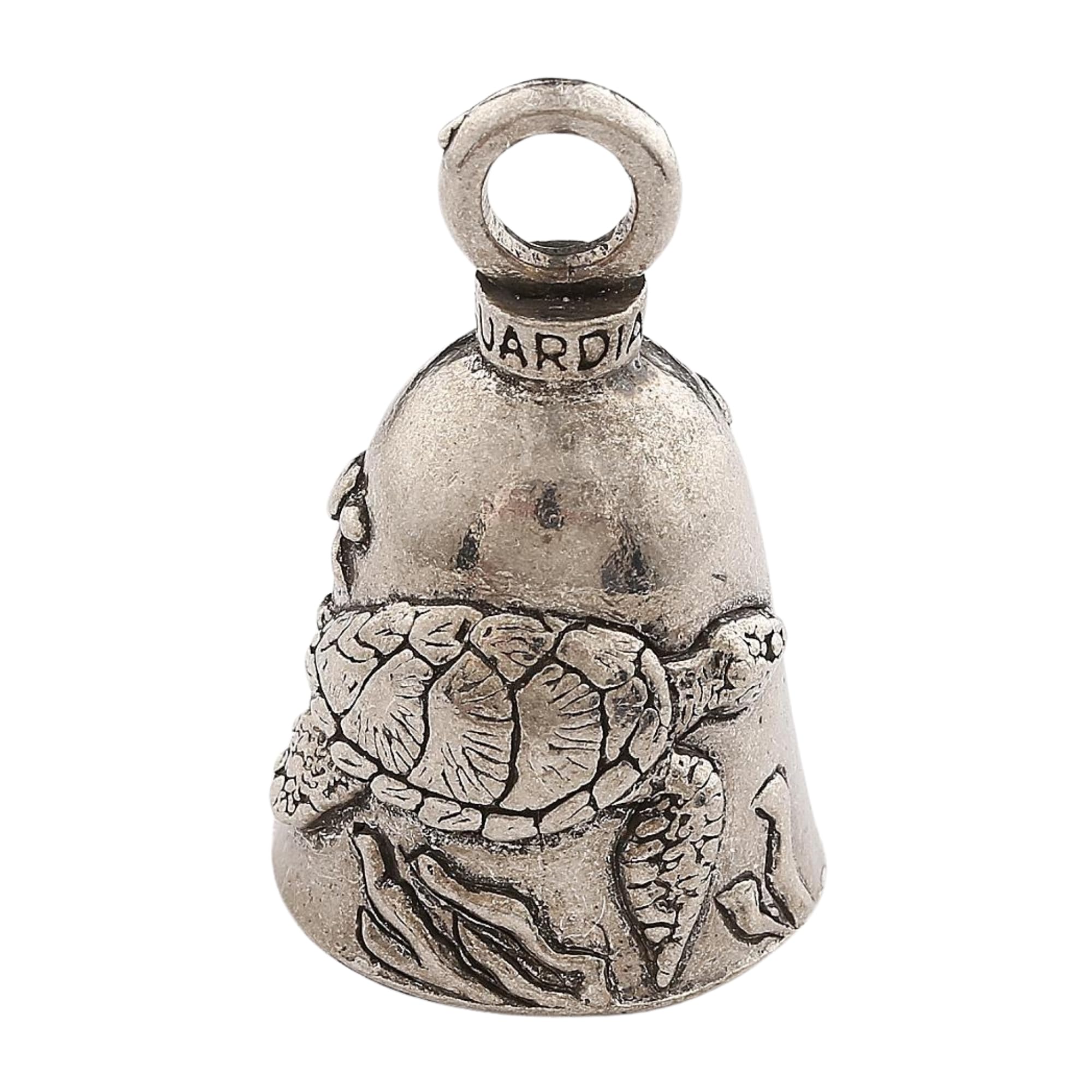 Guardian Bell Sea Turtle Good Luck Bell W/Keyring & Black Velvet Gift Bag | Motorcycle Bell | Lead-Free Pewter | Good Luck Gift To Friends & Family | Bike Bell | Made In Usa