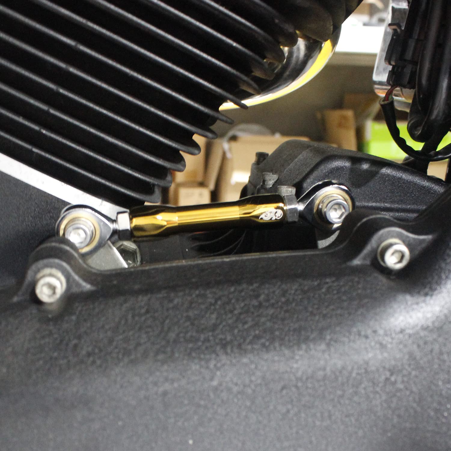 Power James Titanium Gold Plated Shifter Mid-Control Shift Linkage Rod For Harley Davidson 1984-2017 Dyna, 2018-Later Street Bob, Low Rider, Fxlrs, Fxlrst, Fxrst, Softail Standard