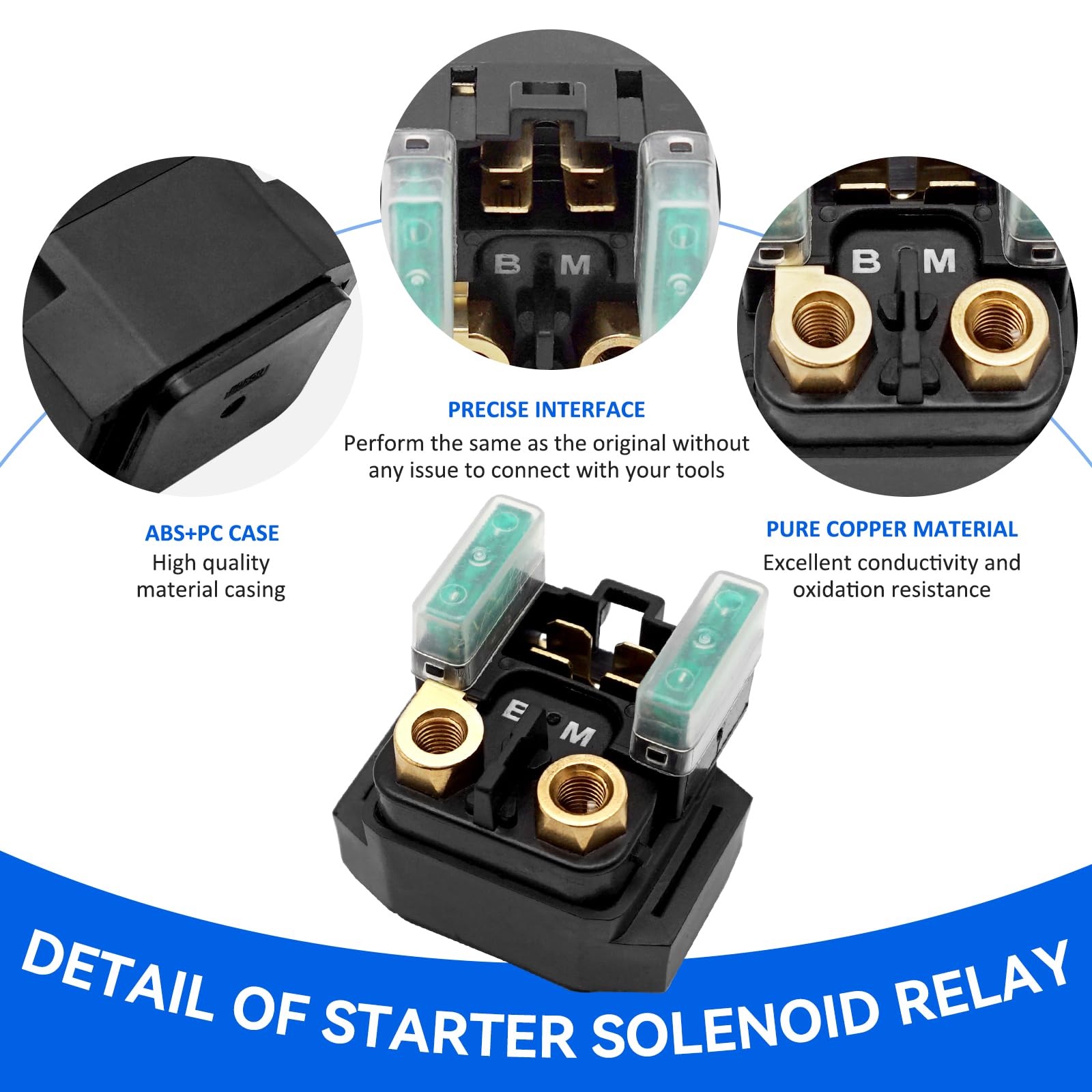 M Mati Starter Solenoid Relay & Plug & Spark For Yamaha Grizzly 350 400 450 660 Big Bear 250 400 Raptor 350 660 Wolverine 350 40