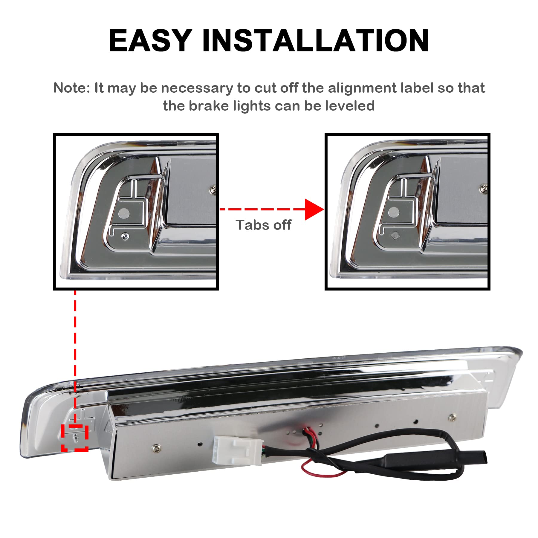 Tresound For 2009-2017 Dodge Ram 1500 2500 3500 3Rd Third Brake Light Cargo Light Led High Mount Lamp (Smoked)