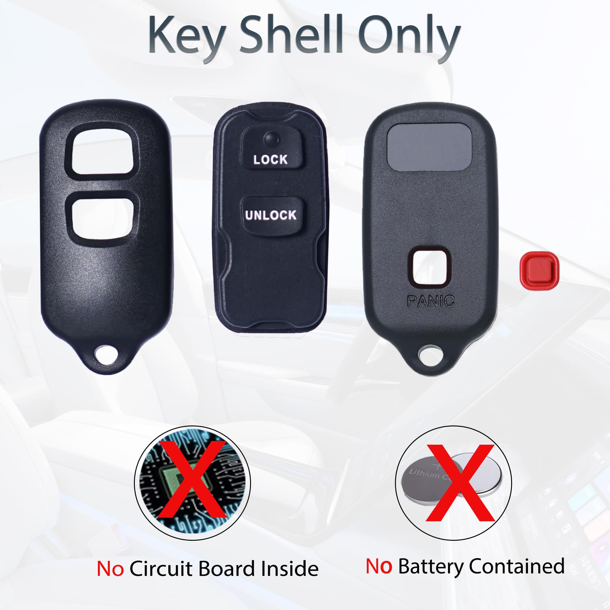 SUPALAND Key Fob Shell Case Replacement Fits for Toyota Tacoma Tundra RAV4 Highlander 4Runner Corolla Scion XA XB 2000 2001 2002