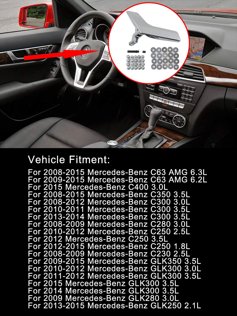 Benefast 2047201171 2047201763 2047202663 Inner Interior Door Handle Repair Kit For Mercedes W204 X204 C63 2008-2015 C300 2008-2