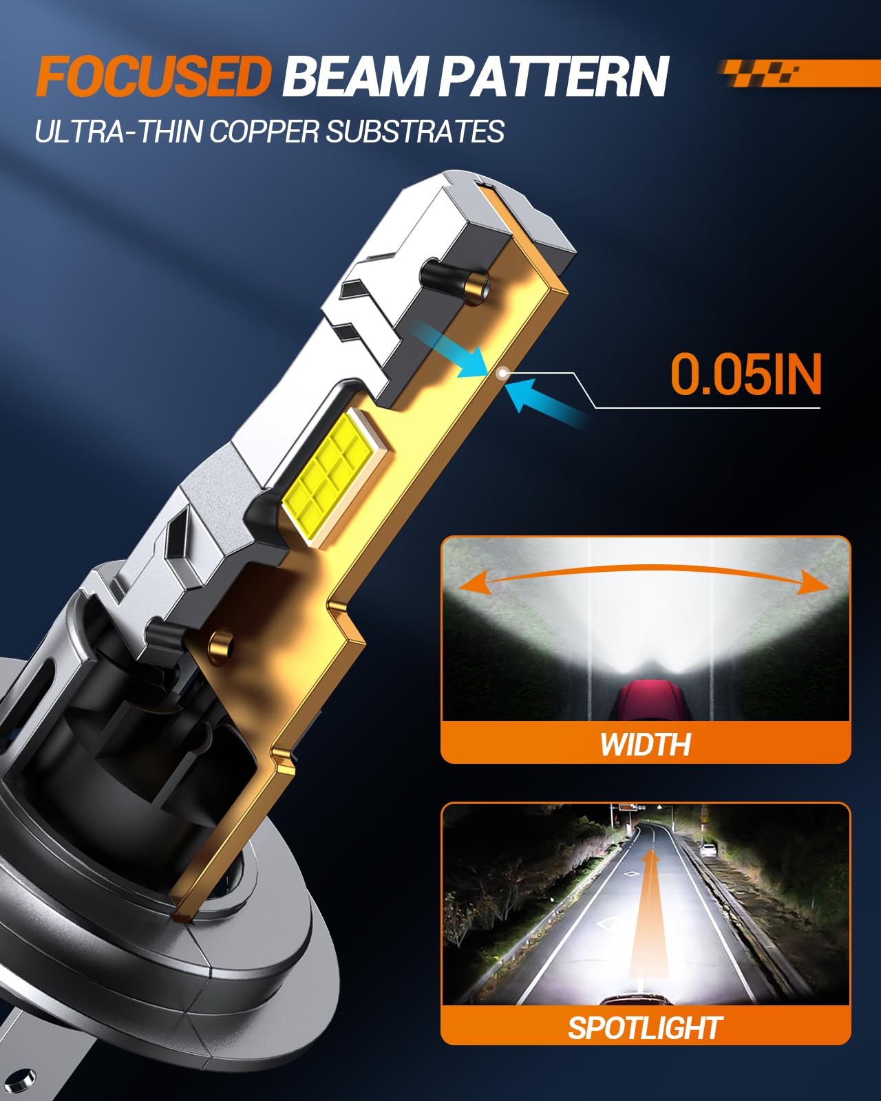 Sealight H7 Bulbs 36000Lm Brightness With 52W Power, 6500K Eye Protection, H7 Fog Lights 50000+ Lifespan, Pack Of 2