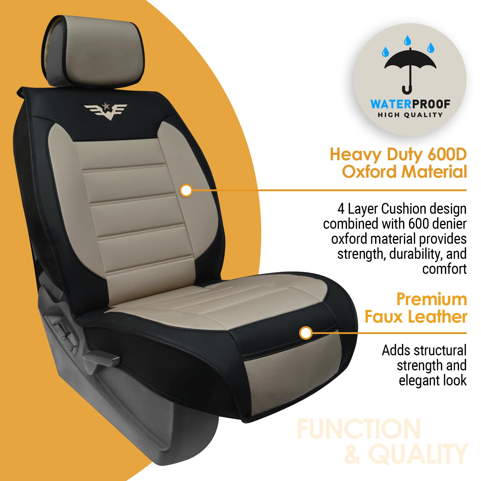 Lpi Truck Heavy Duty Premium Truck Seat Covers For Full-Size Truck Suv, Padded Seat Cover With Bottom Wrap-Around, Front Seat Pr