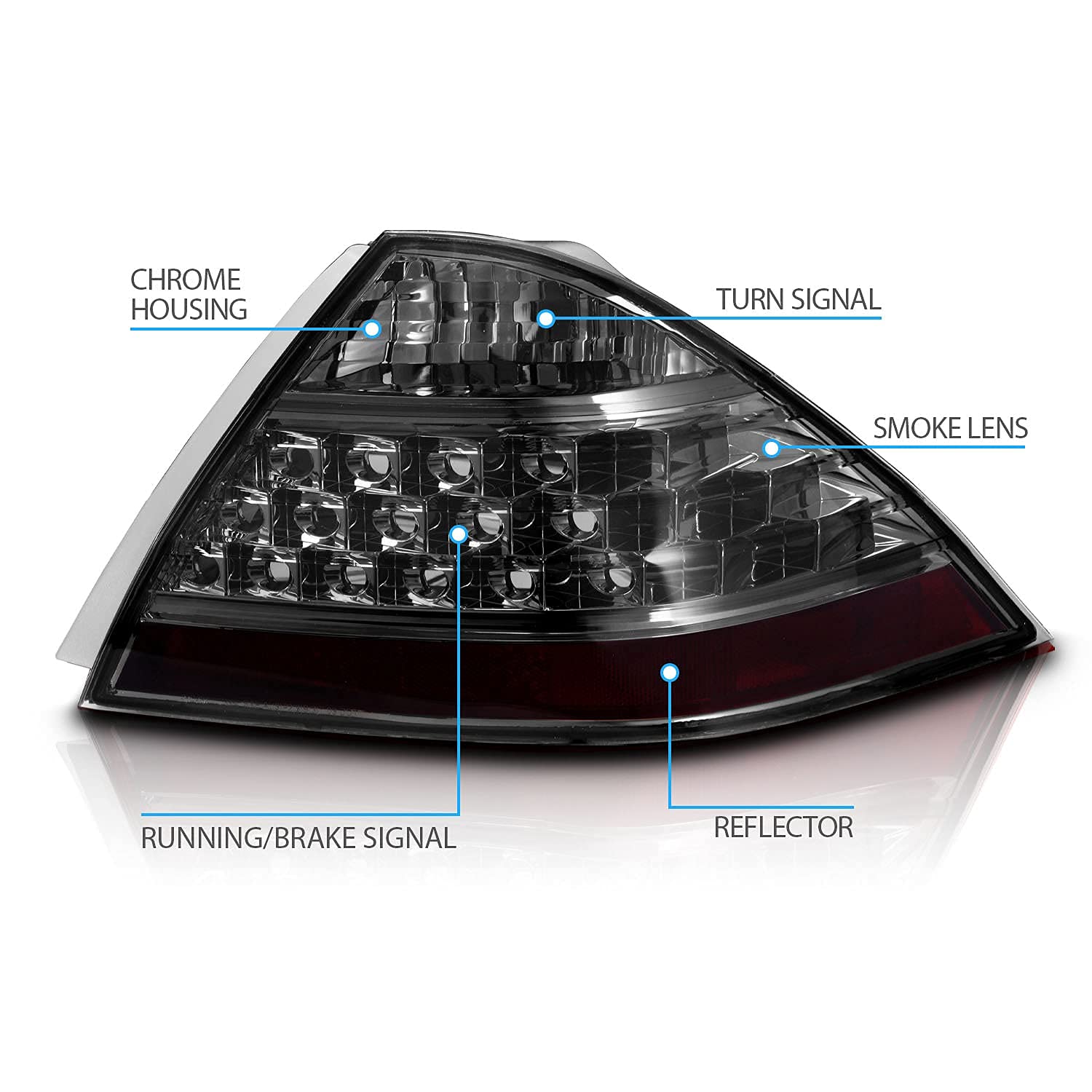 Amerilite 4 Door Taillights Smoke (No Led Kit) Pair For Honda Accord - Passenger And Driver Side