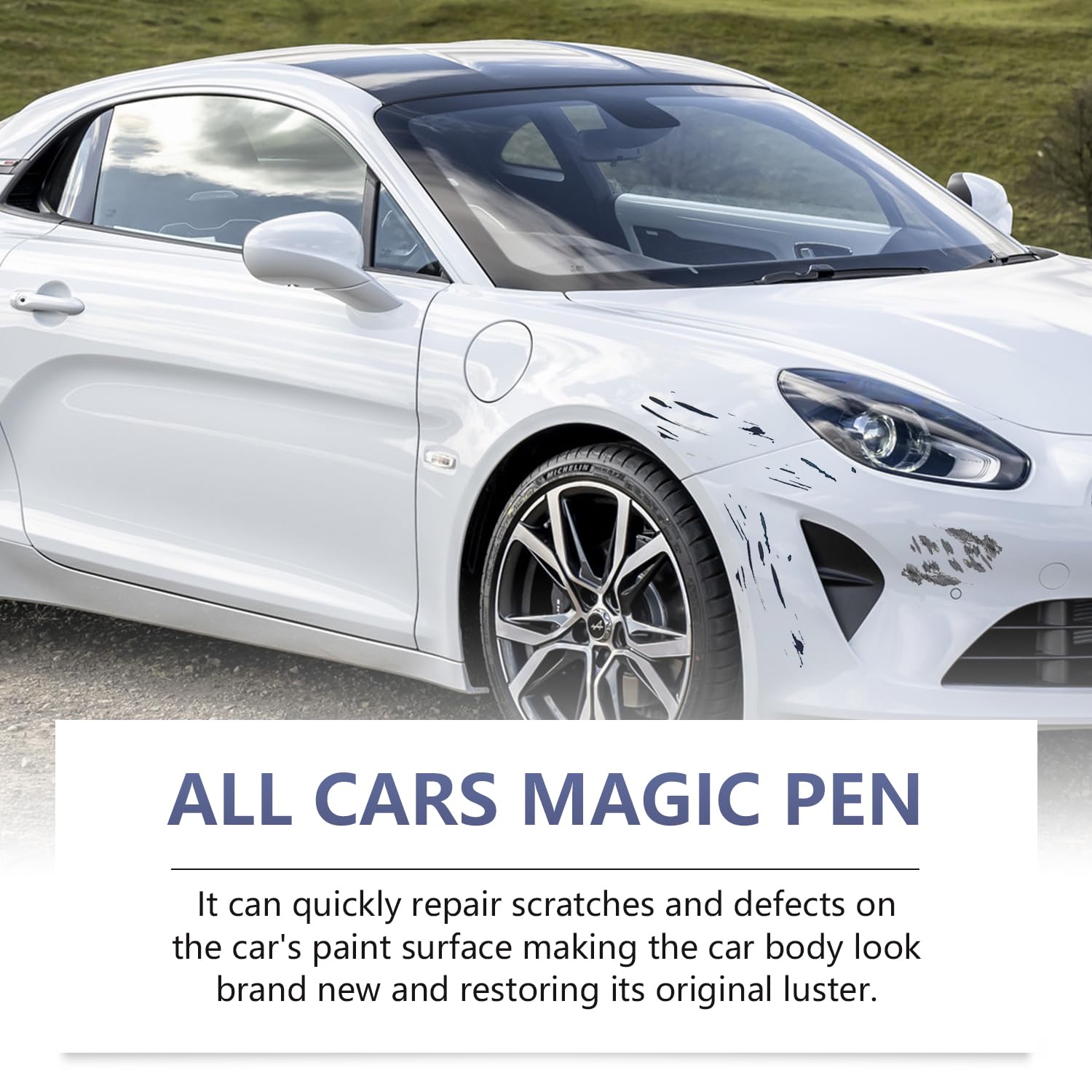 2Pcs All Cars Magic Pen-All Cars Magic Pen for Car Scratches,Car Scratch Repair Pen Set,Quick Fix for Scratches and Paint Damage
