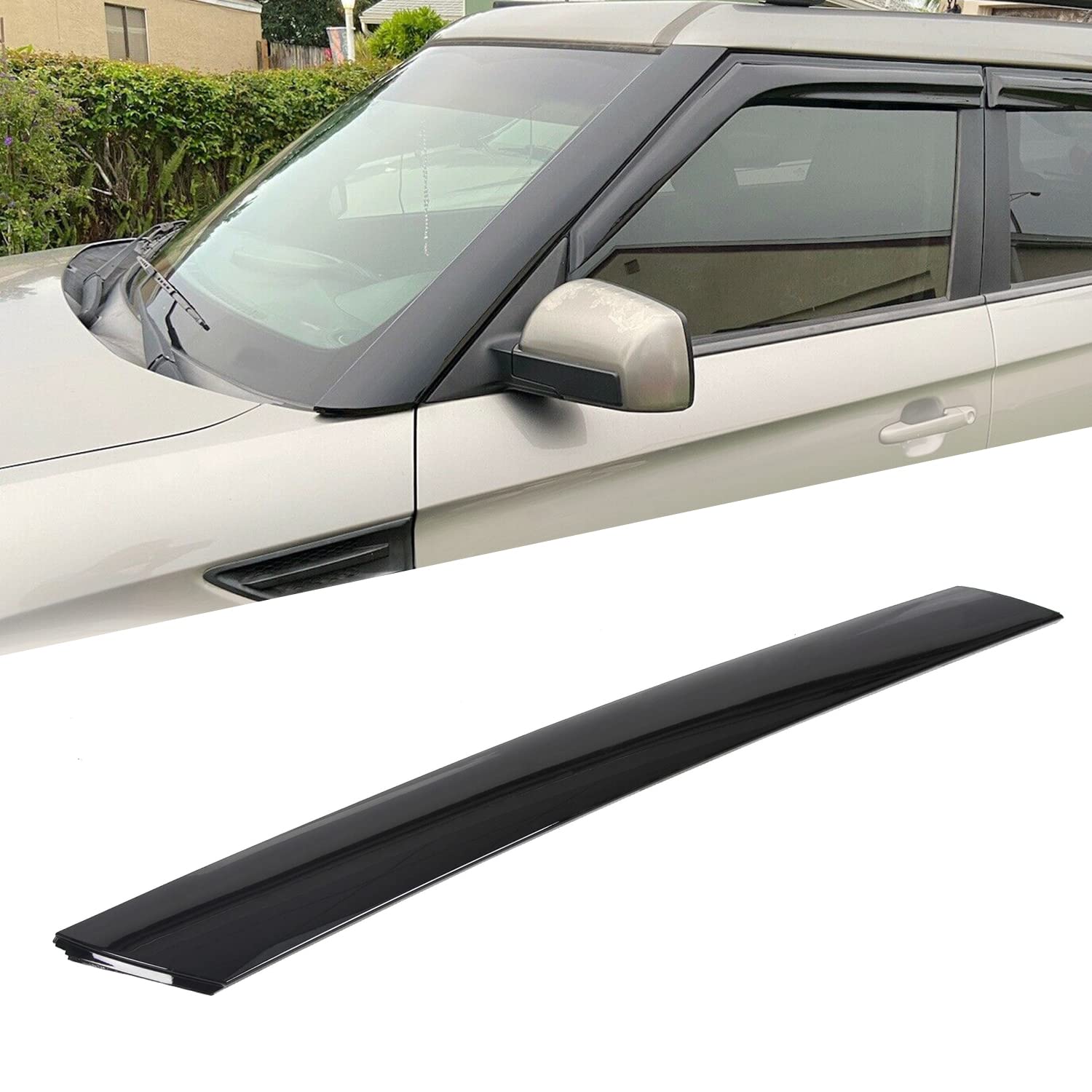 Ecotric Windshield A-Pillar Trim Panel Compatible With 2010-2013 Kia Soul Replacement For 861702K500 Exterior Molding Windshield