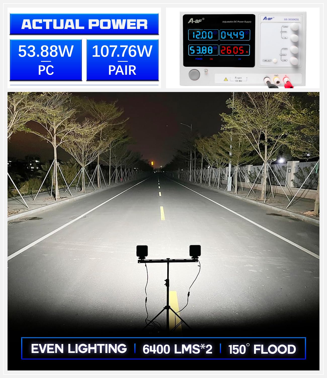 Exzeit 128W Led Equipments Work Lights Truck Trators Skid Steer Lights, 12800 Lumens Flood Light Led Work Lights For Excavator G