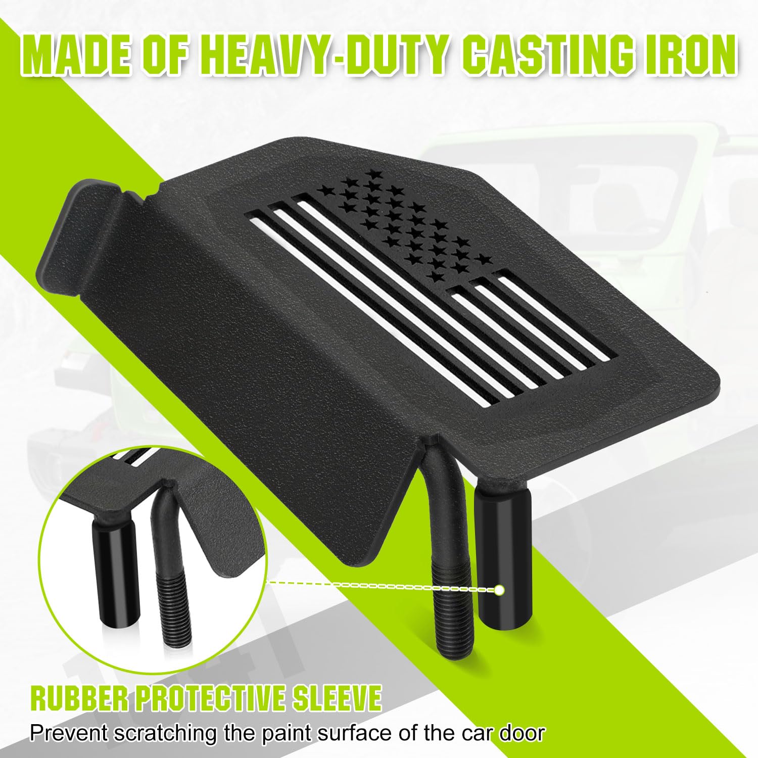 Bordan Front Foot Pegs For Jeep Wrangler Jk Jku Jl Jlu Jt Gladiator 2007-2023, 1941 Style, Comfortable 120 Degree Angle Design