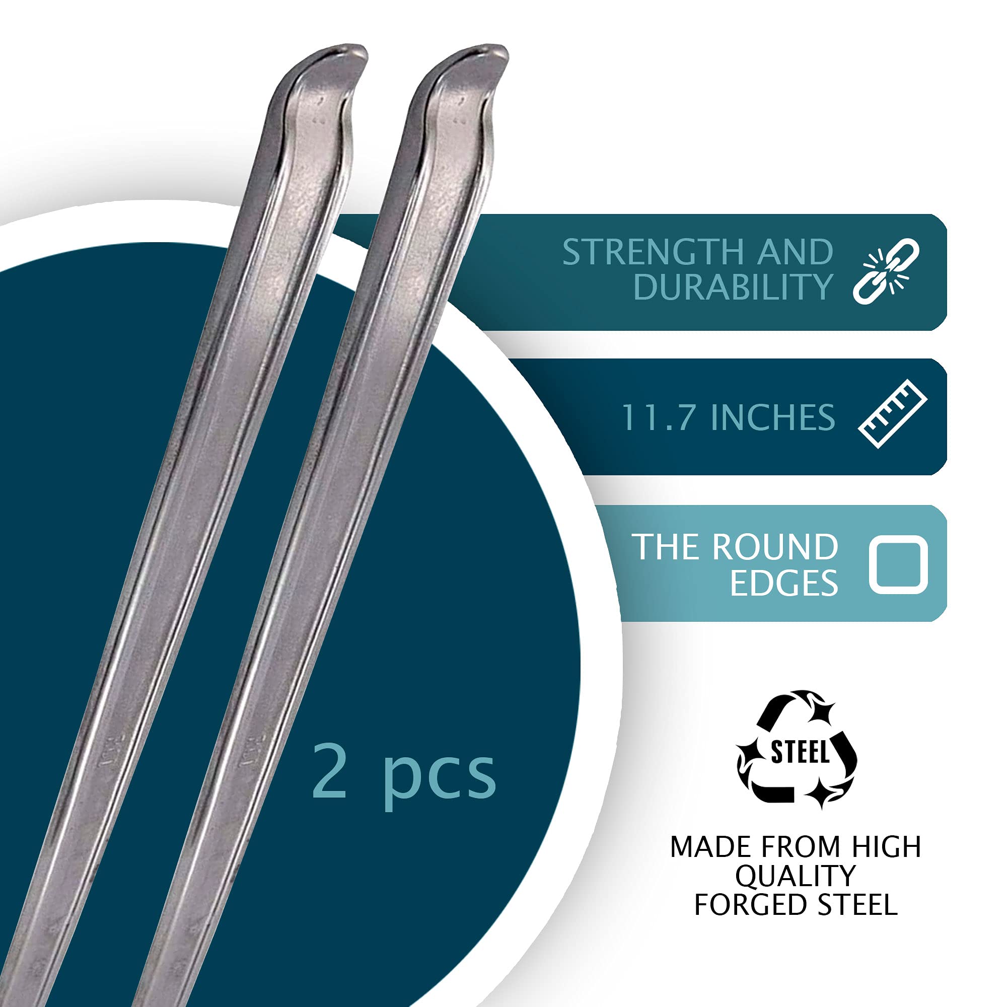 Kt Deals Tire Iron Spoons Changing Tire Lever Bar Set Repair Tool Kit Tyre Changer Remover Heavy Duty Metal Steel For Motorcycle