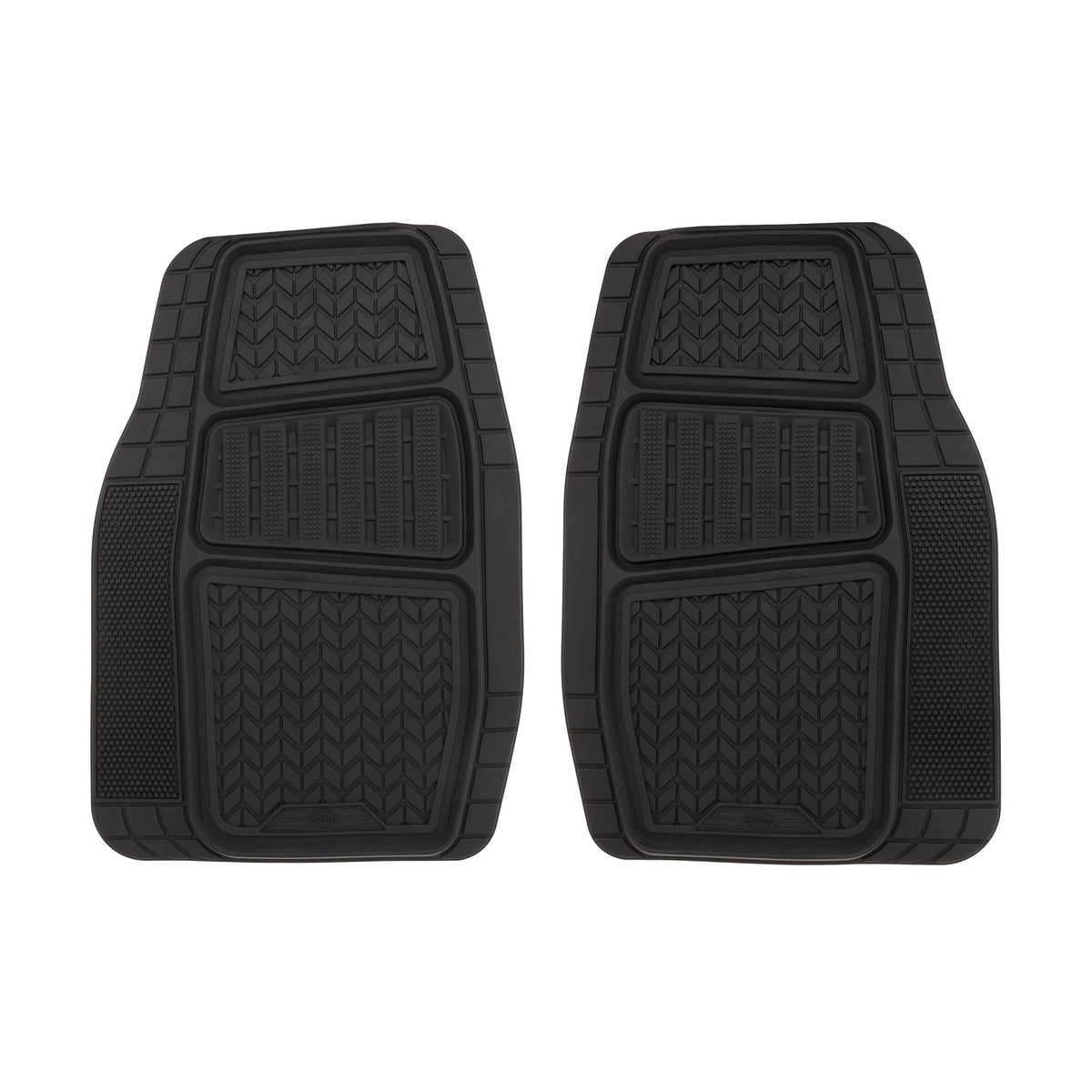 Dickies 2-Piece DuraSport Deep-Tray Floor Mats, Heavy-Duty Floor Mats for Cars, All-Weather Car Mats, Trim-to-Fit Mats for Cars,