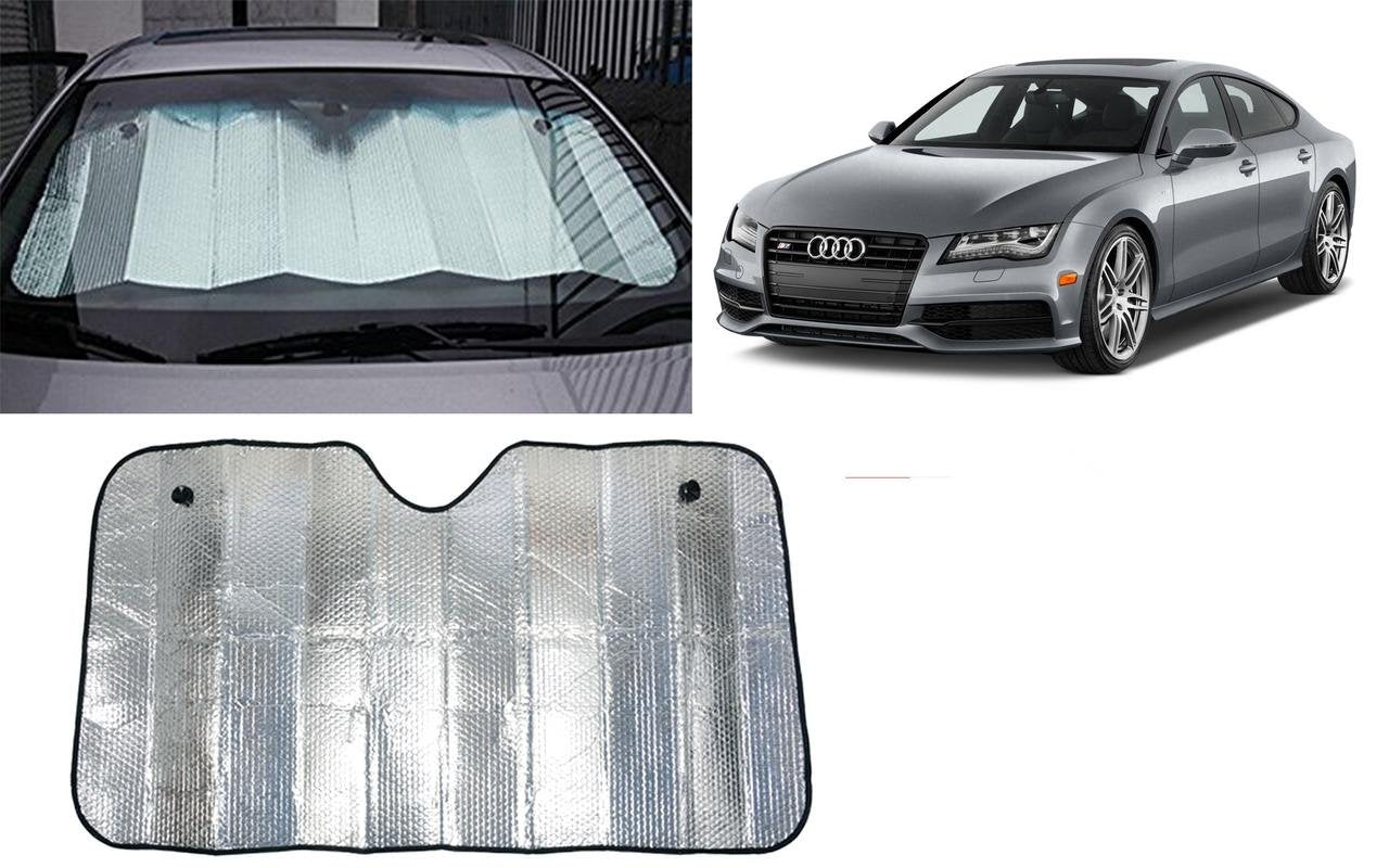 Auto Pearl Collapsible Mesh Foldable Auto Front/Rear Window Silver Sun Shade Car Windshield, 130 * 60Cm for S7