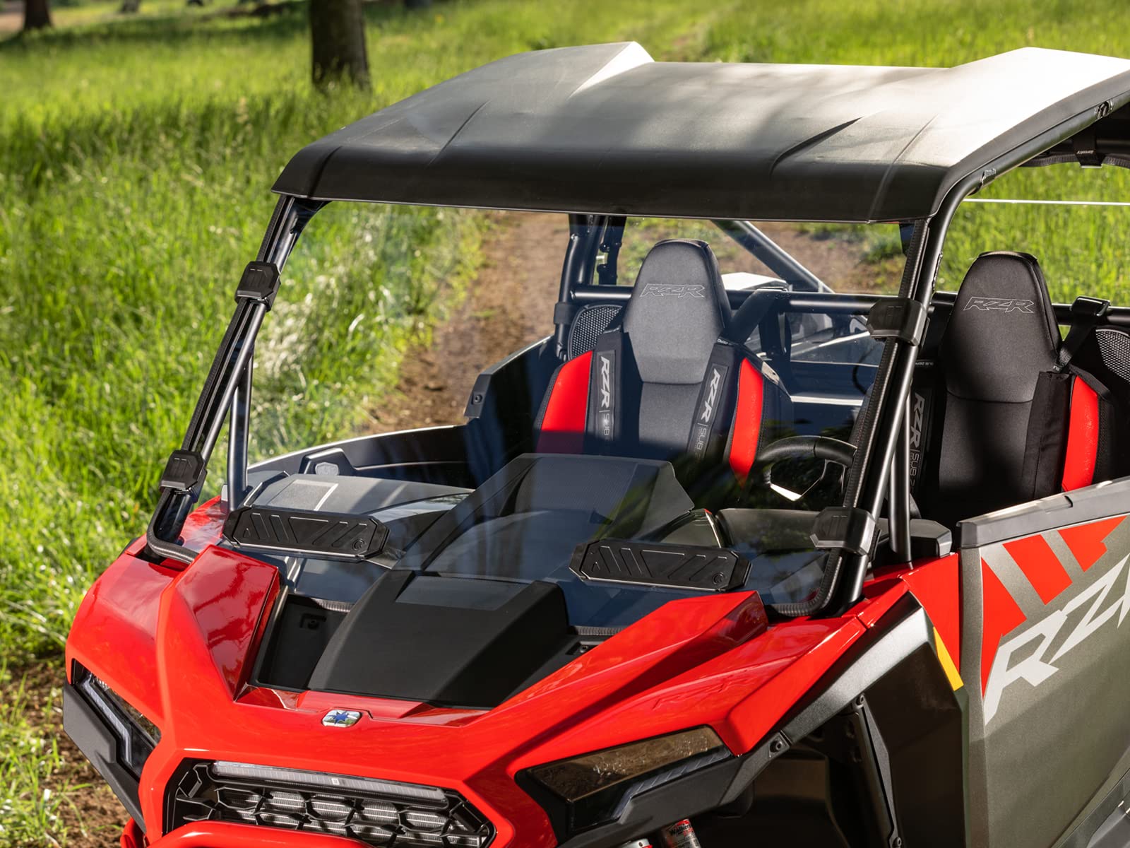 Superatv Vented Clear Standard Polycarbonate Windshield For 2024+ Polaris Rzr Xp 1000 / Xp 4 1000 | Total Control Over Airflow | Protects Against Debris | 2 Breezerite Vents | Usa Made